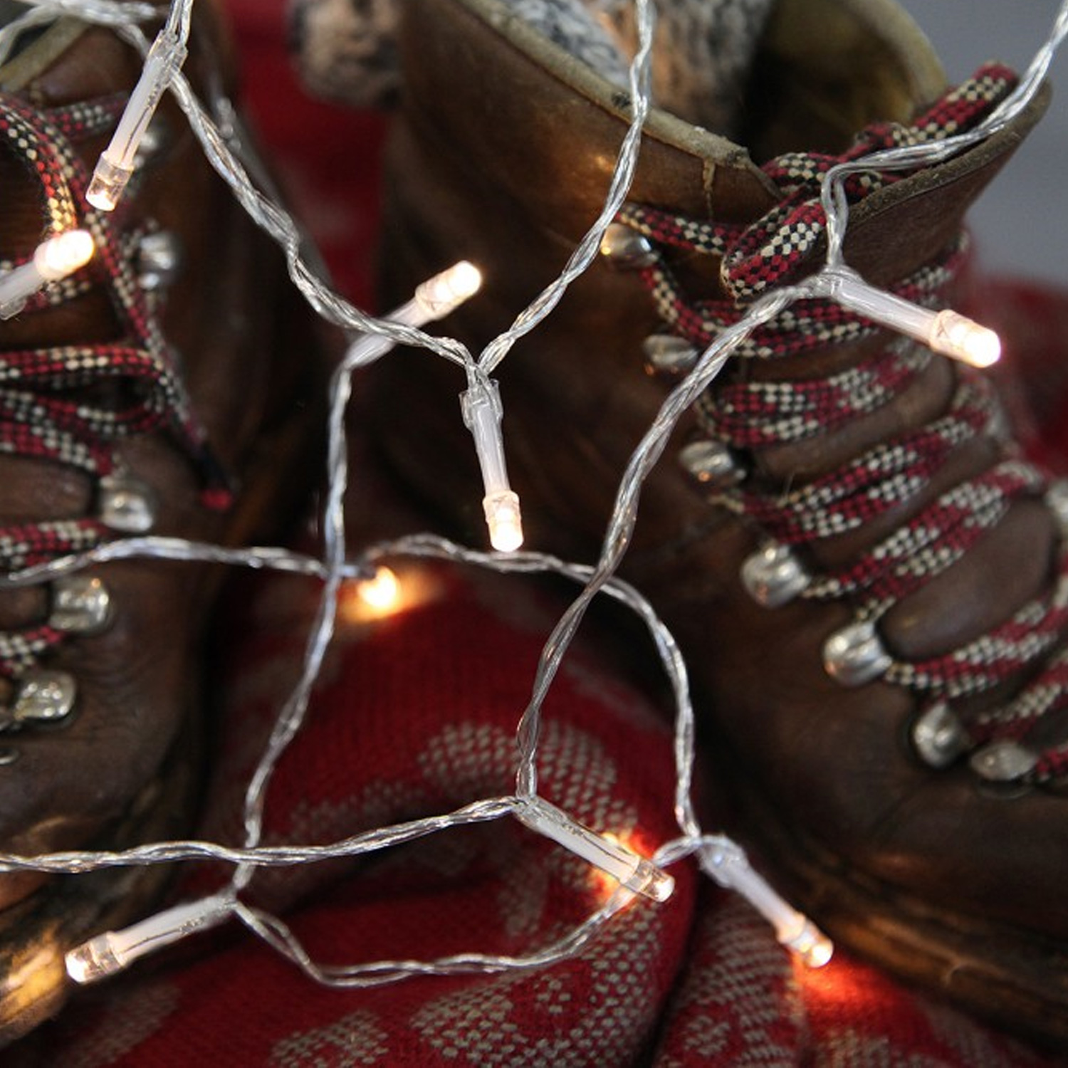 LED Lichterkette - 50 Hellweiße LED - L: 7,5m - Batterie  - Indoor - transparentes Kabel LED Lichterkette - 50 Hellweiße LED - L: 7,5m - Batterie  - Indoor - transparentes Kabel