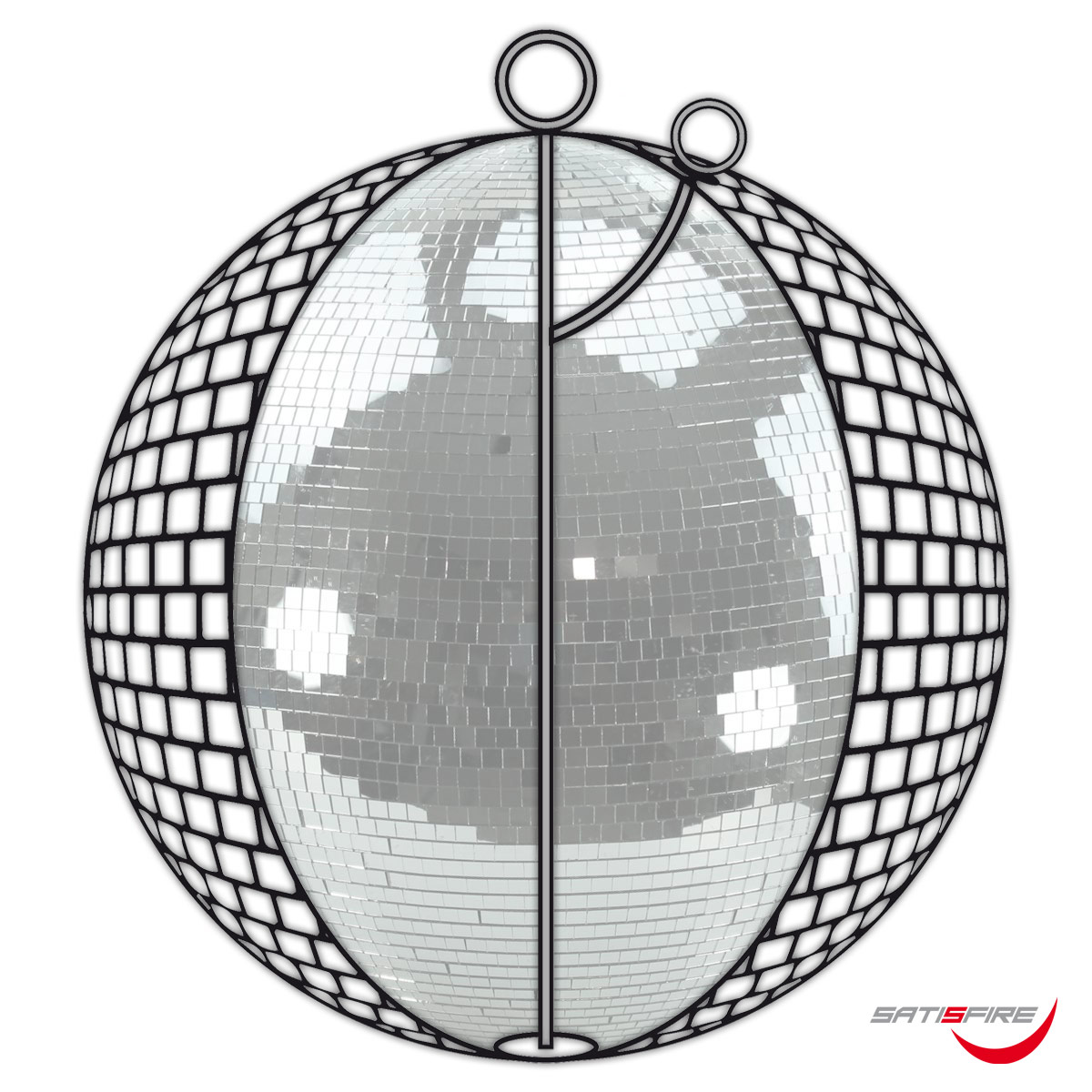 Spiegelkugel 40cm - Discokugel - 10x10mm Echtglas Spiegel - PROFI Serie - rosa Spiegelkugel 40cm - Discokugel - 10x10mm Echtglas Spiegel - PROFI Serie - rosa