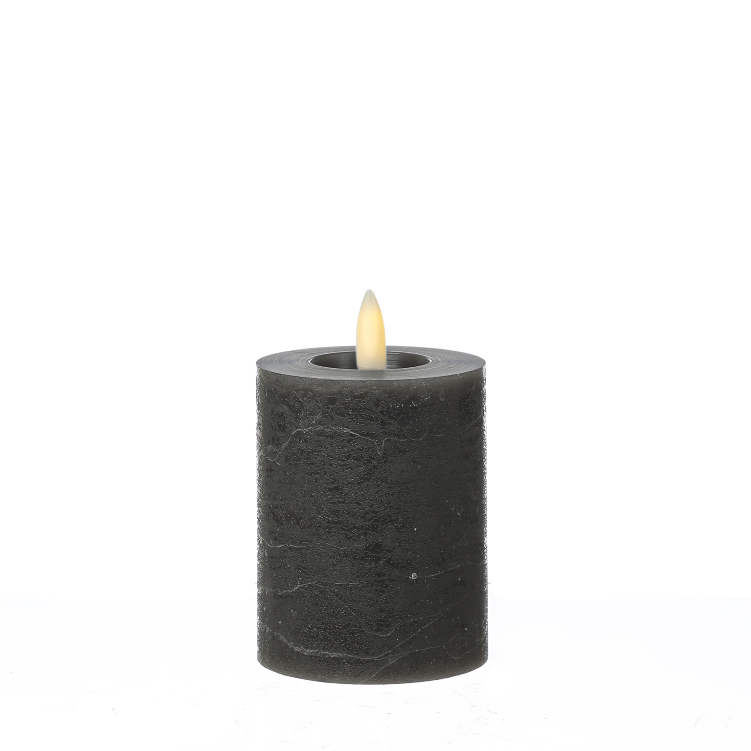 LED Kerze LINA - Rustik-Optik - Echtwachs - 3D Flamme - H: 11cm - D: 7cm - Batterie - Timer - grau LED Kerze LINA - Rustik-Optik - Echtwachs - 3D Flamme - H: 11cm - D: 7cm - Batterie - Timer - grau