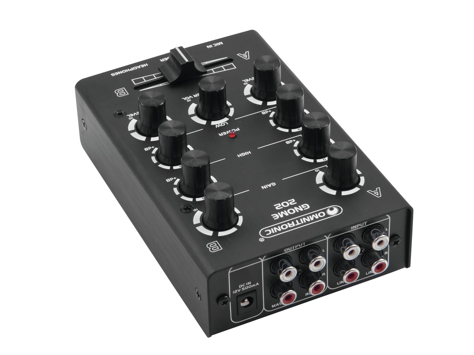 Kompakt DJ Mixer GNOME-202 Mini-Mixer schwarz - 2 Kanäle