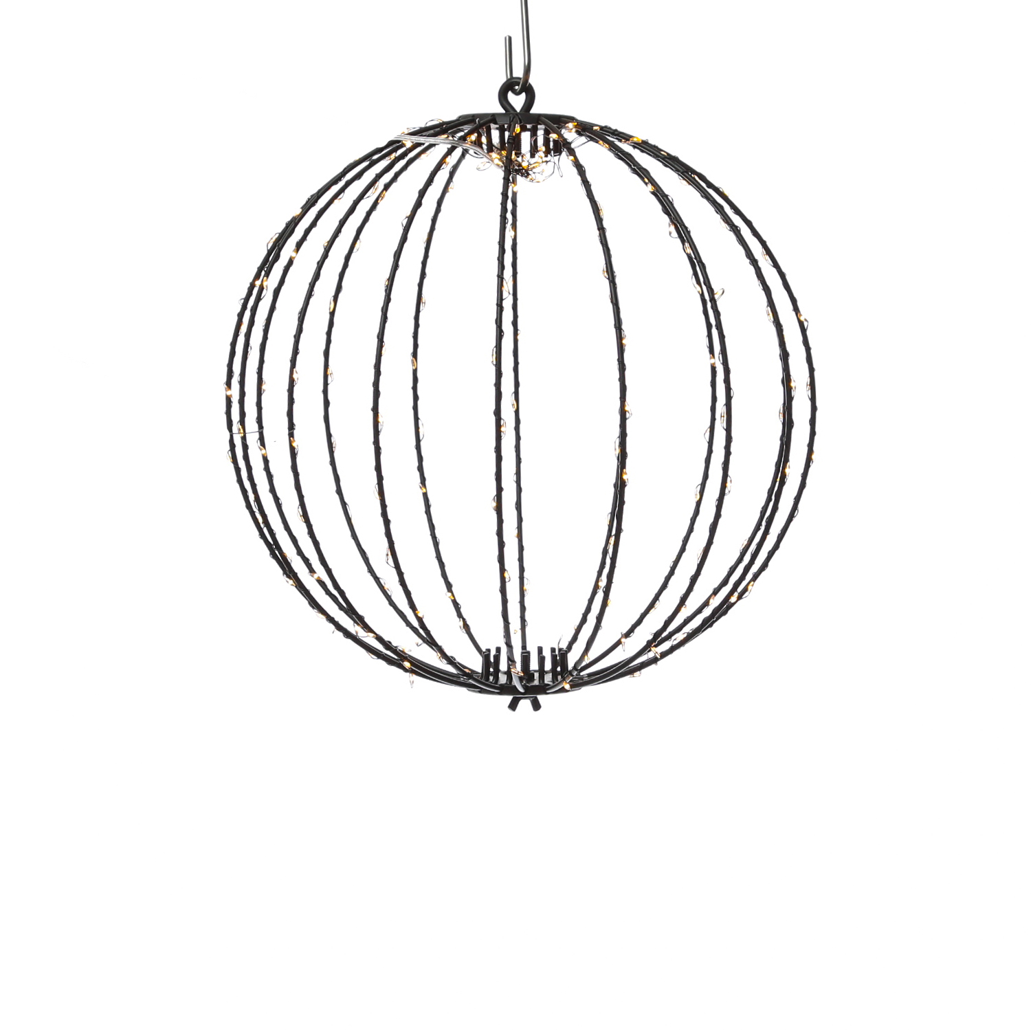 LED Drahtkugel - 3D Leuchtkugel - D: 28cm - 192 bernstein LED - faltbar - 8 Modi/Timer - Innen/Außen