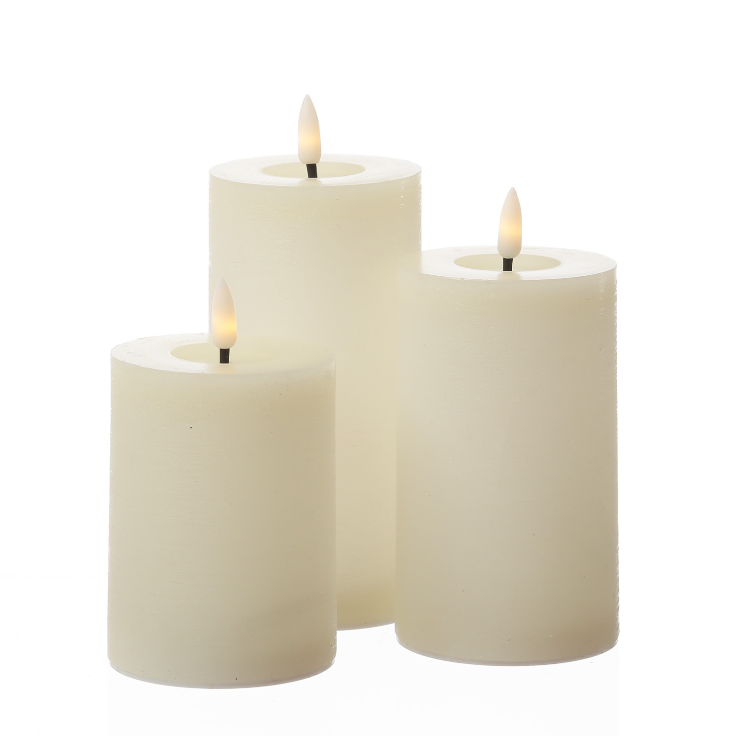 LED Kerzenset LISA - Rustik-Optik - Echtwachs - 3 Größen - mit Ladestation - creme - 3er Set LED Kerzenset LISA - Rustik-Optik - Echtwachs - 3 Größen - mit Ladestation - creme - 3er Set