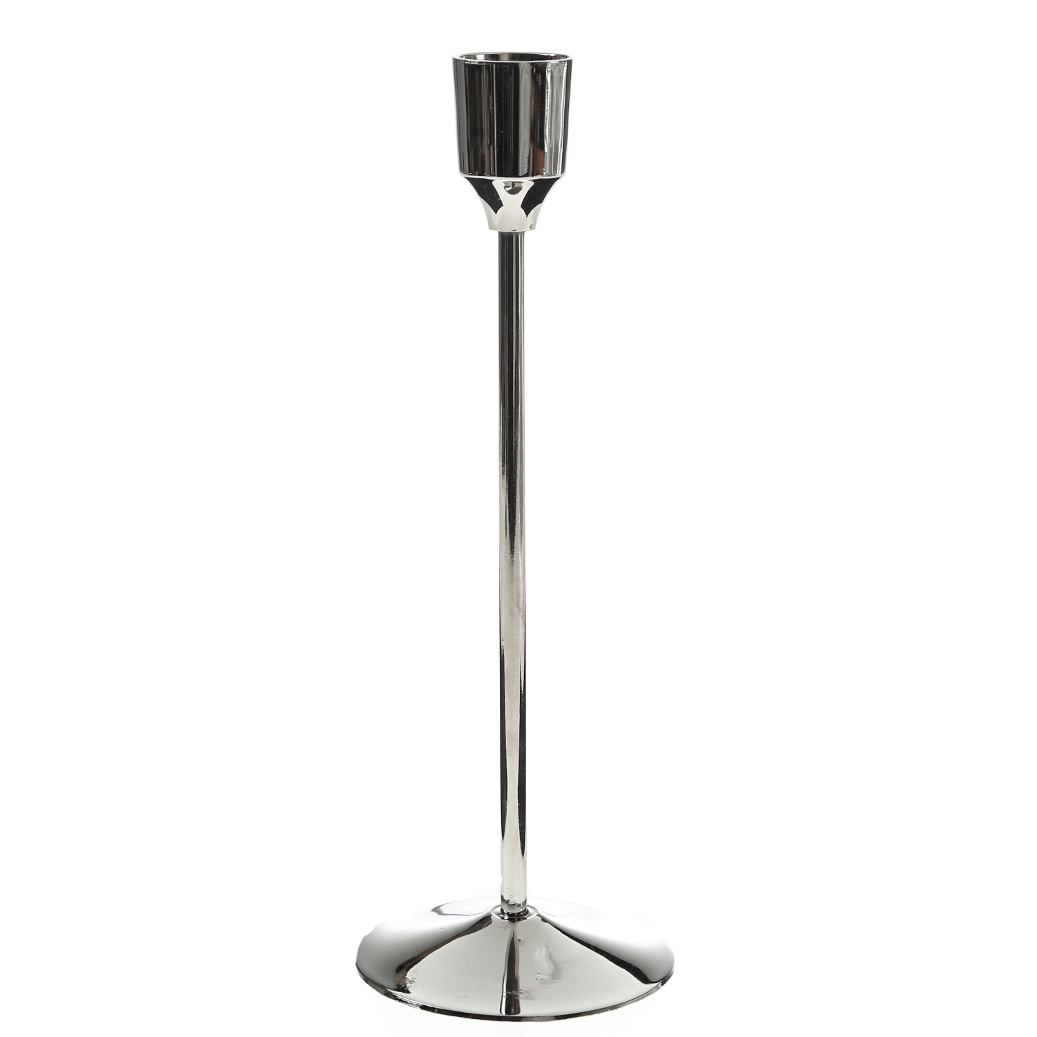 Stabkerzenhalter - Kerzenständer - Metall - H: 20,5cm - D: 7cm - silber Stabkerzenhalter - Kerzenständer - Metall - H: 20,5cm - D: 7cm - silber