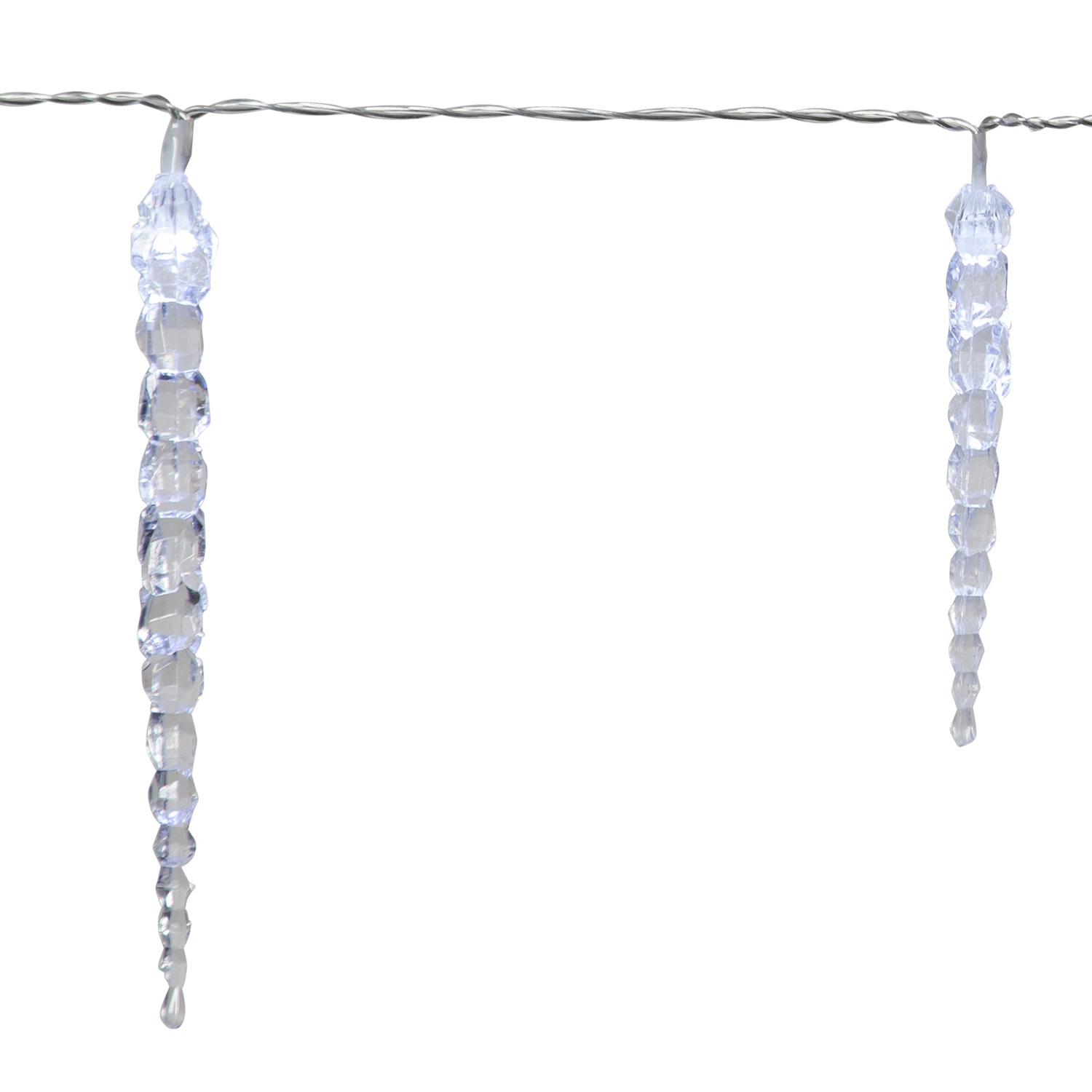 LED Lichterkette Eiszapfen - 40 Eiszapfen - 8 Lauflichtfunktionen - L: 6m - Timer - für Außen