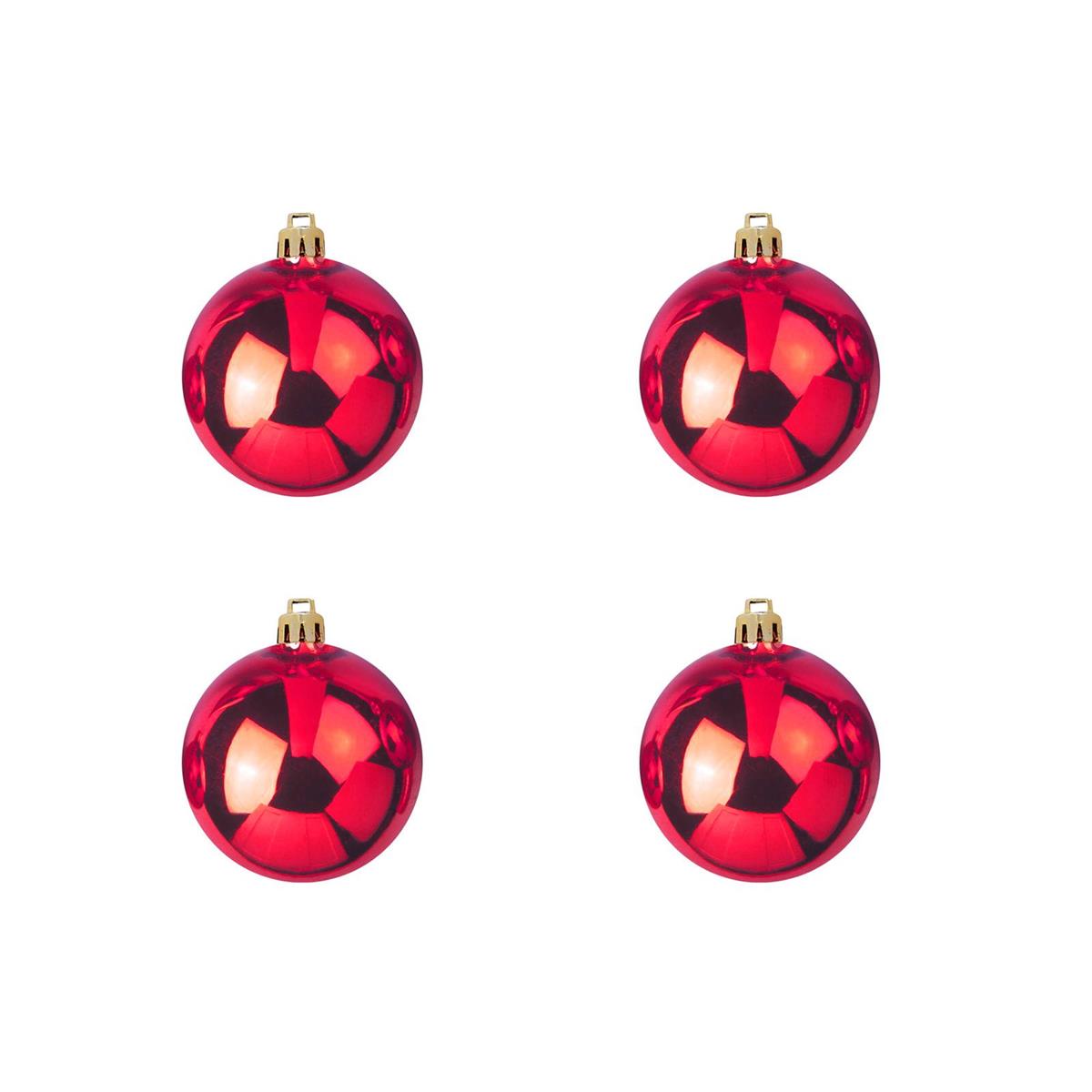 Dekokugeln rot - Weihnachtskugeln - für Innen und Außen - 4er Set - rot Dekokugeln rot - Weihnachtskugeln - für Innen und Außen - 4er Set - rot