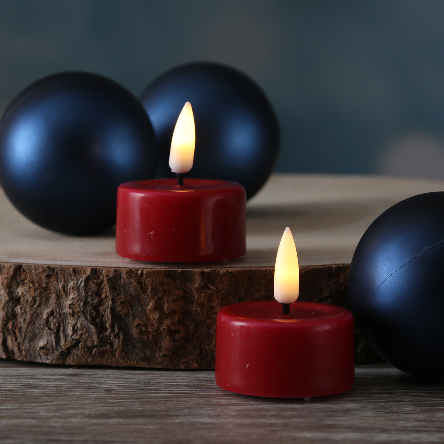 LED Teelichter MIA - Kunststoff - realistische 3D Flamme - D: 4,1cm - Batteriebetrieb - rot - 2 Stk LED Teelichter MIA - Kunststoff - realistische 3D Flamme - D: 4,1cm - Batteriebetrieb - rot - 2 Stk