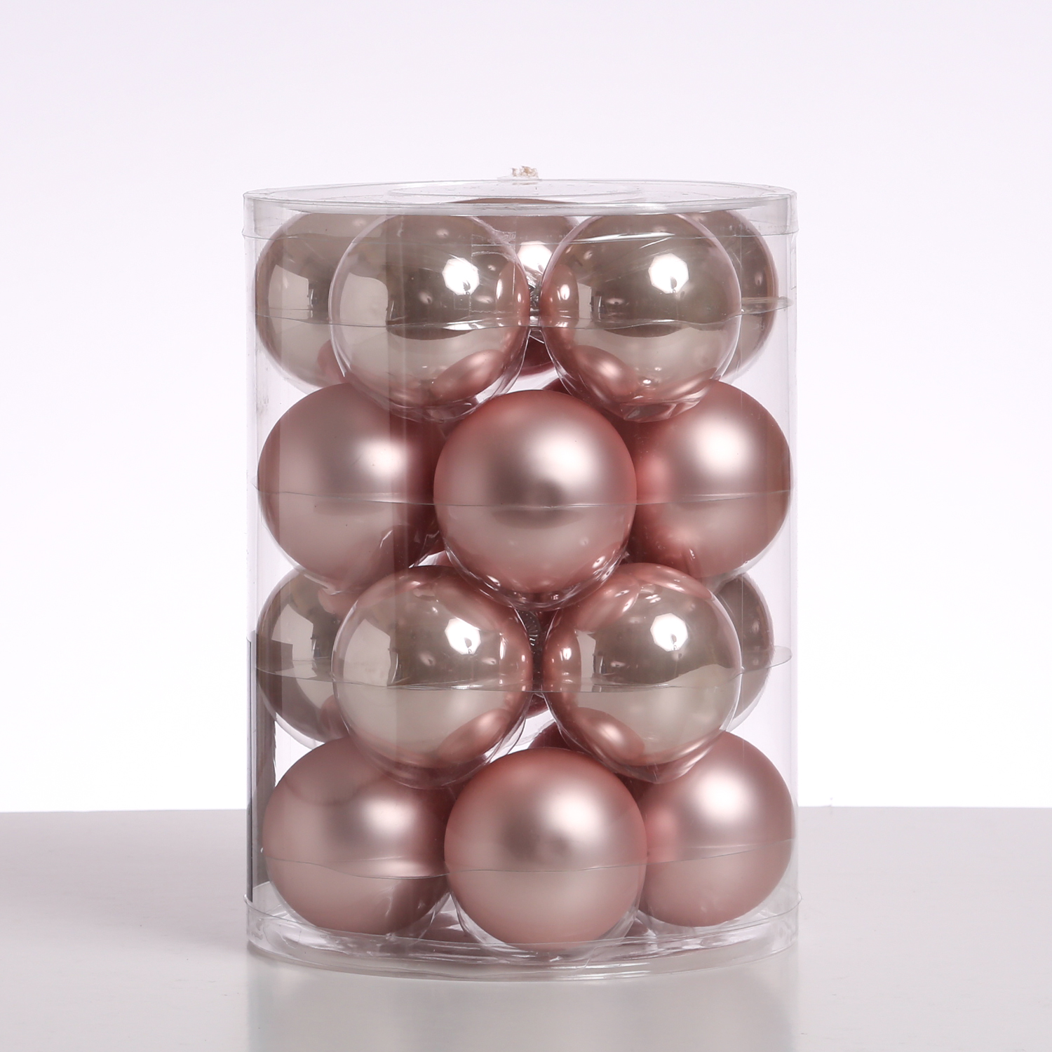 Christbaumkugel - Weihnachtsbaumkugel - Glas - D: 6cm - glänzend und matt - puderrosa - 20er Set Christbaumkugel - Weihnachtsbaumkugel - Glas - D: 6cm - glänzend und matt - puderrosa - 20er Set