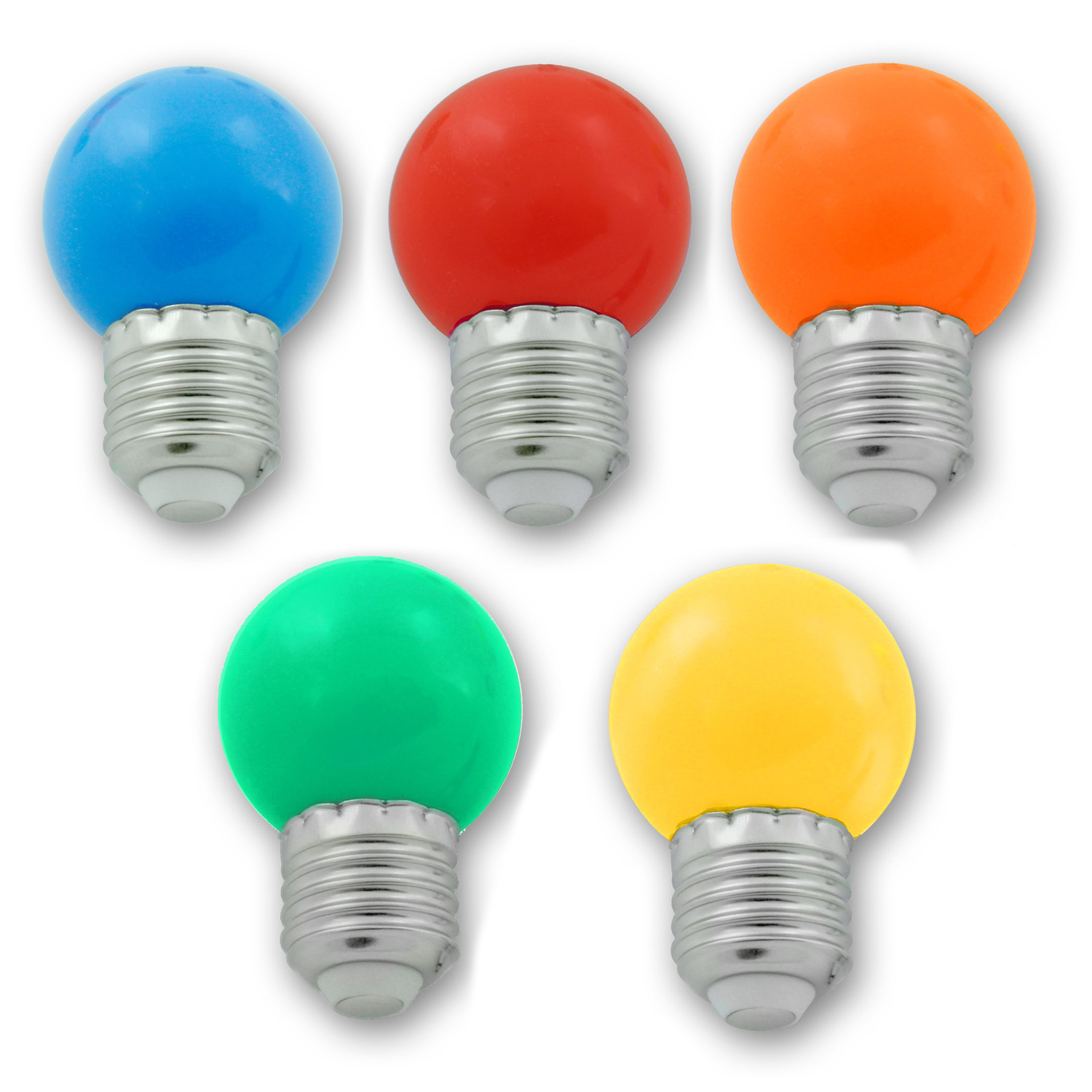 Illu-/Partylichterkette 40m - Außenlichterkette weiß - Made in Germany - 40 x bunte LED Kugellampen Illu-/Partylichterkette 40m - Außenlichterkette weiß - Made in Germany - 40 x bunte LED Kugellampen