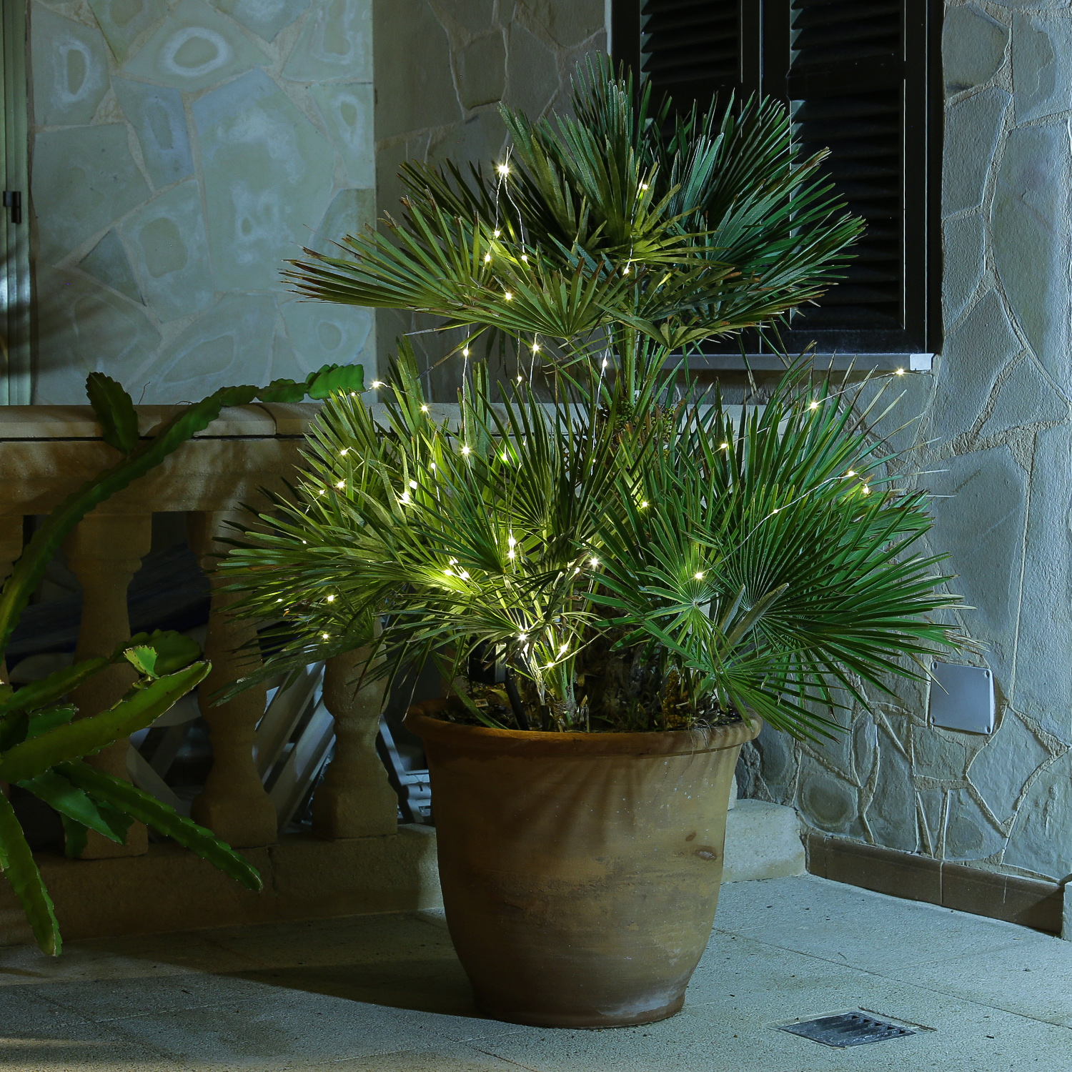 LED Draht Lichtbündel - Pflanzenbeleuchtung - 60 warmweiße LED - L: 80cm - Timer - Batterie - silber LED Draht Lichtbündel - Pflanzenbeleuchtung - 60 warmweiße LED - L: 80cm - Timer - Batterie - silber