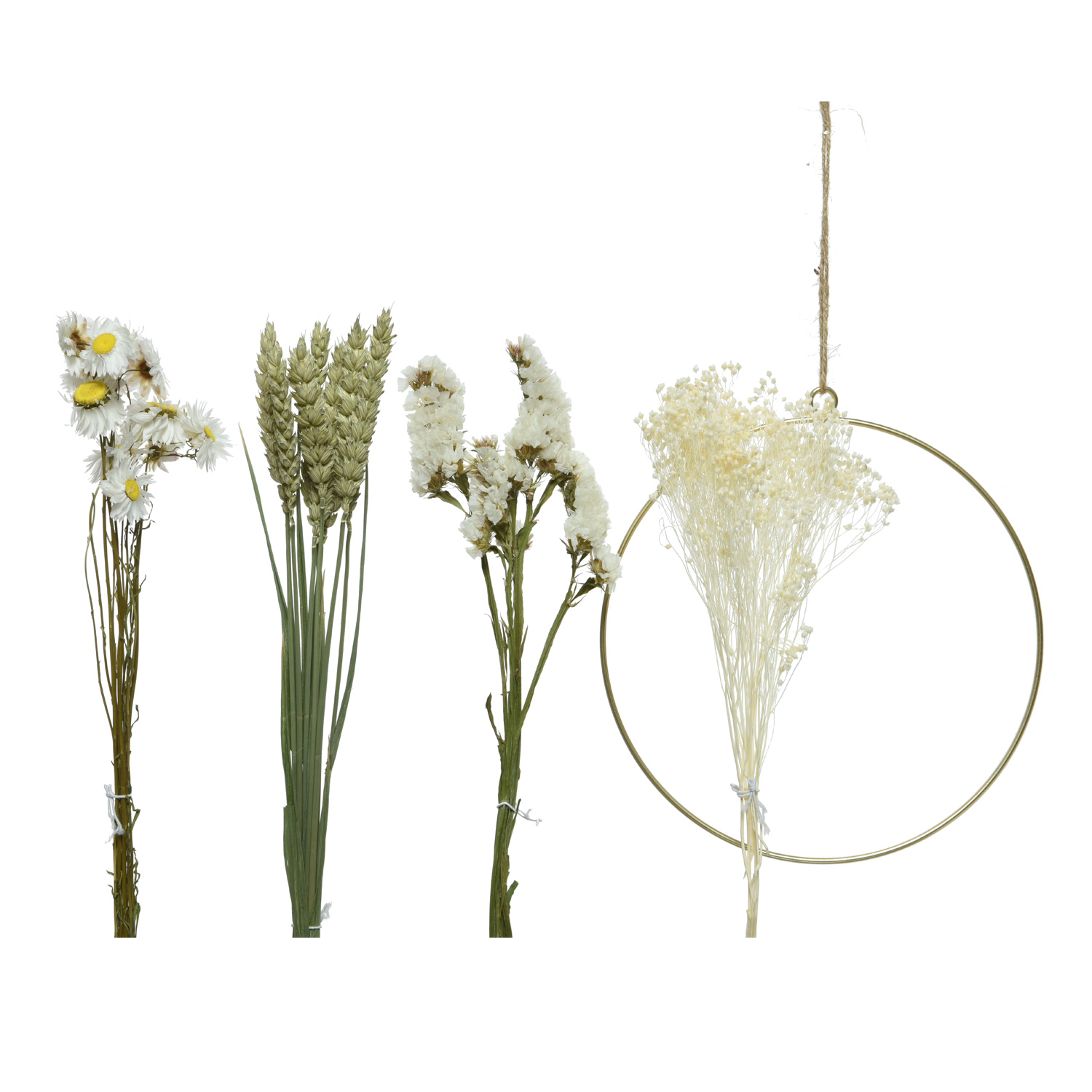 Bastelset DIY - Dekoring mit Trockenblumen und Gräsern - Trockenblumenkranz - Aufhängeröse - D: 20cm Bastelset DIY - Dekoring mit Trockenblumen und Gräsern - Trockenblumenkranz - Aufhängeröse - D: 20cm