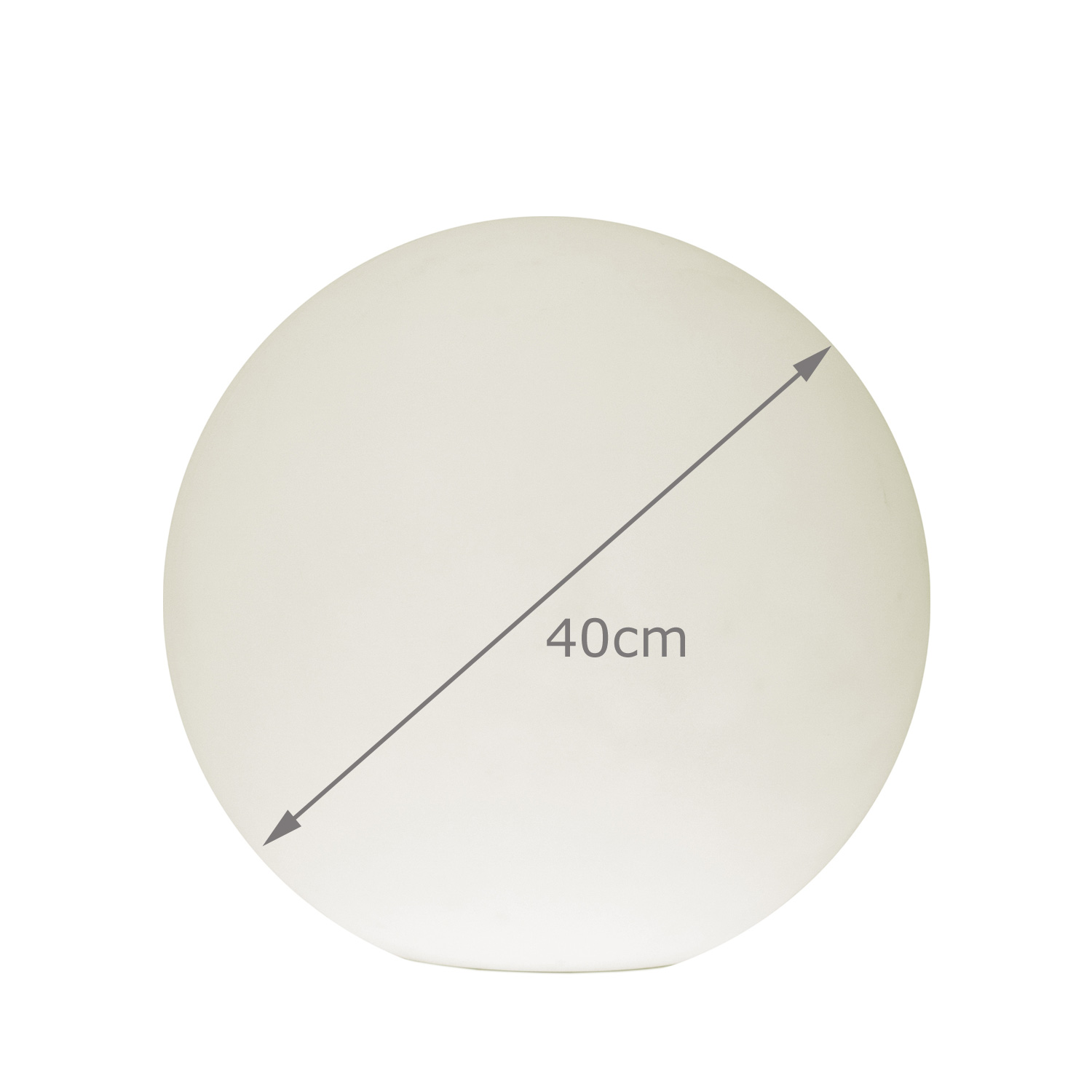 Leuchtobjekt outdoor KUGEL 40cm mit E27 Fassung - warmweißes 1W Leuchtmittel