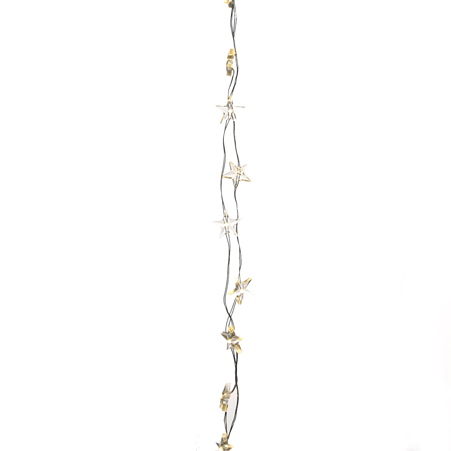 LED Drahtlichterkette Sterne - 60 warmweiße LED - L: 2,95m - Timer - Batterie - silber, transparent LED Drahtlichterkette Sterne - 60 warmweiße LED - L: 2,95m - Timer - Batterie - silber, transparent