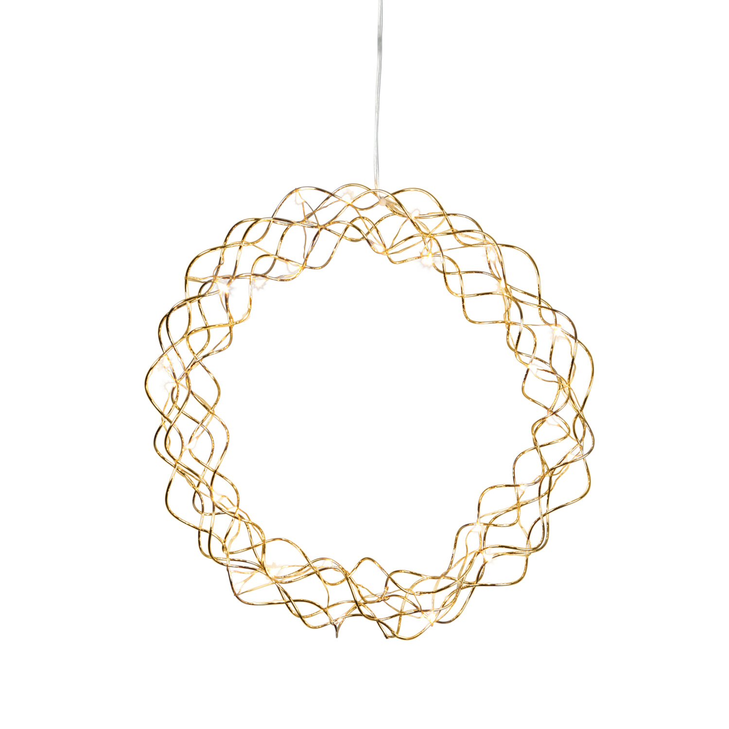 LED-Kranz "Curly" - 30 warmweiße LED - D: 30cm - Material: Metall - gold LED-Kranz "Curly" - 30 warmweiße LED - D: 30cm - Material: Metall - gold