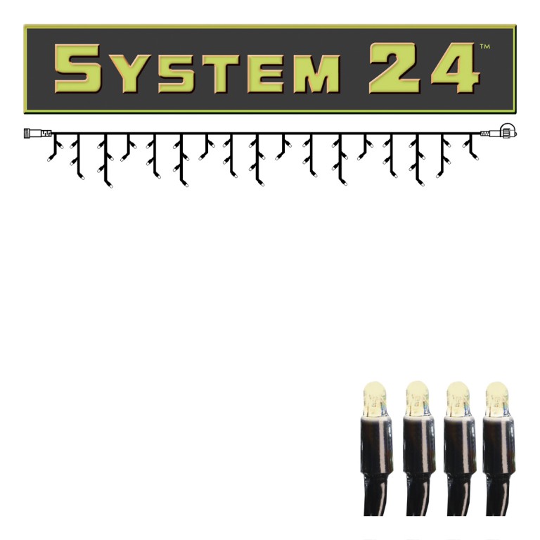 System 24 LED Lichtervorhang Eisregen - 3x0,4m - 49 warmweiße LED - koppelbar - ohne Trafo