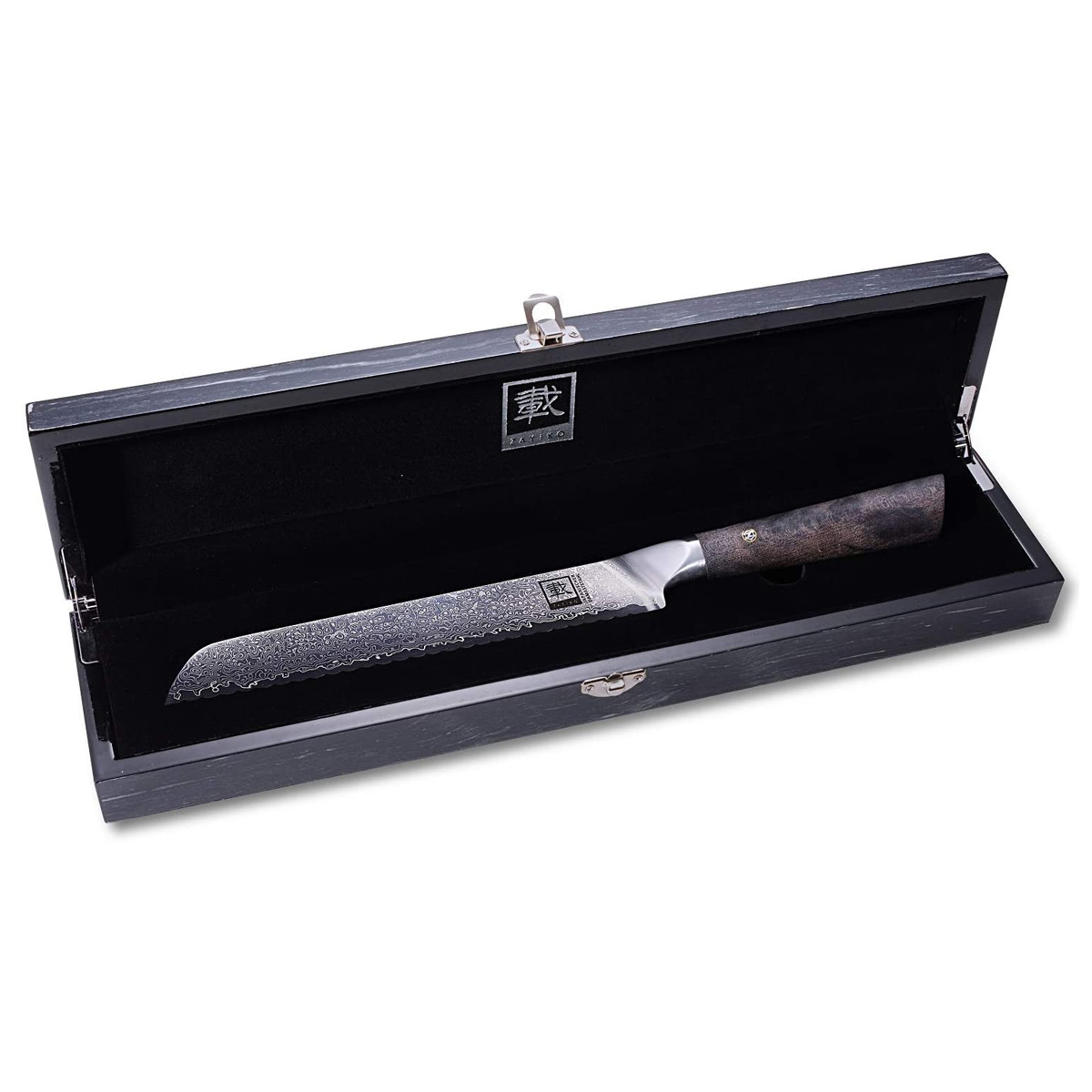 ZAYIKO Damastmesser DAITO PROFI LINE "Brotmesser" - Ahornholz - VG-10 Stahlkern