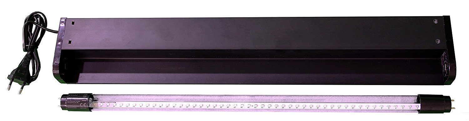 UV Schwarzlicht KomplettSet - Schwarzlichtröhre 60cm mit Fassung - Partyset - LED-Röhre mit Schwarzlicht