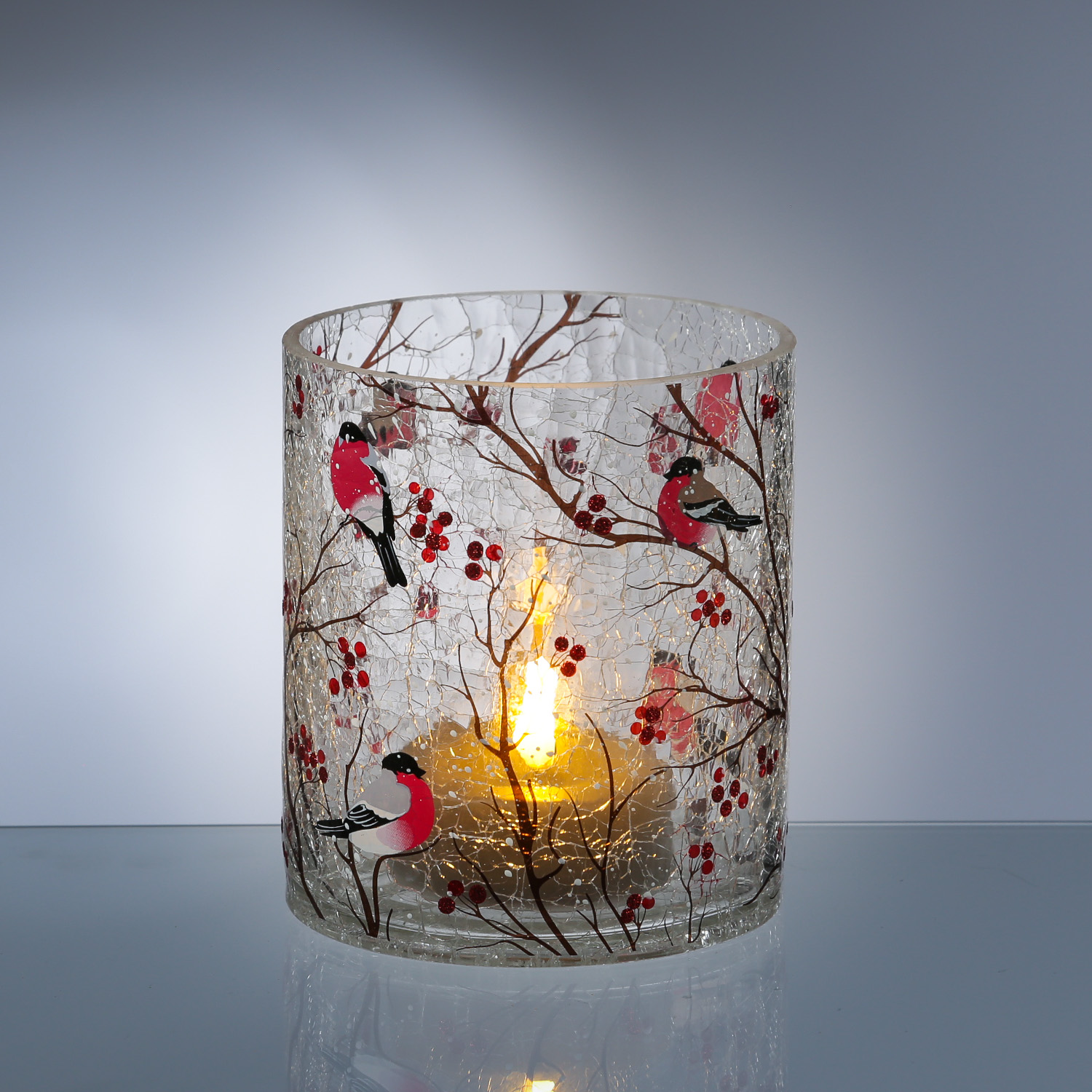 Teelichthalter GIMPEL - Windlicht - Bruchglasoptik - Glas - H: 13cm - D: 11,5cm Teelichthalter GIMPEL - Windlicht - Bruchglasoptik - Glas - H: 13cm - D: 11,5cm