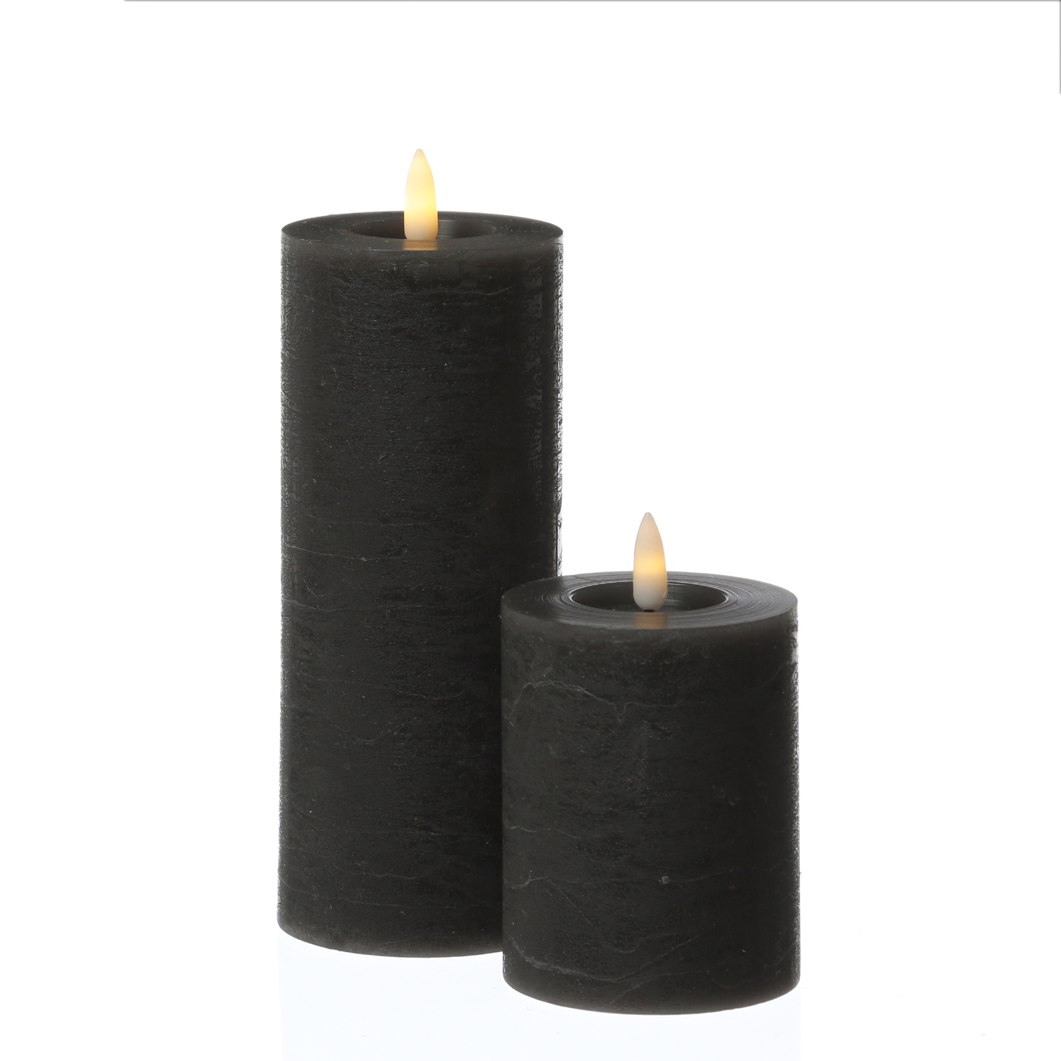 LED Kerze LINA - Rustik-Optik - Echtwachs - 3D Flamme - H: 19cm - D: 7cm - Batterie - Timer - grau LED Kerze LINA - Rustik-Optik - Echtwachs - 3D Flamme - H: 19cm - D: 7cm - Batterie - Timer - grau