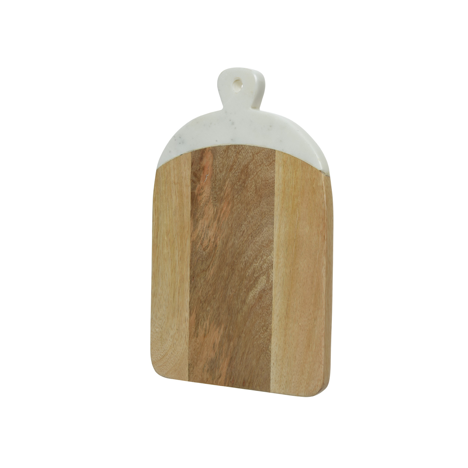 Schneidebrett - Vesperbrett - Mangoholz und Marmor - Aufhängung - L: 30cm - braun, weiß Schneidebrett - Vesperbrett - Mangoholz und Marmor - Aufhängung - L: 30cm - braun, weiß