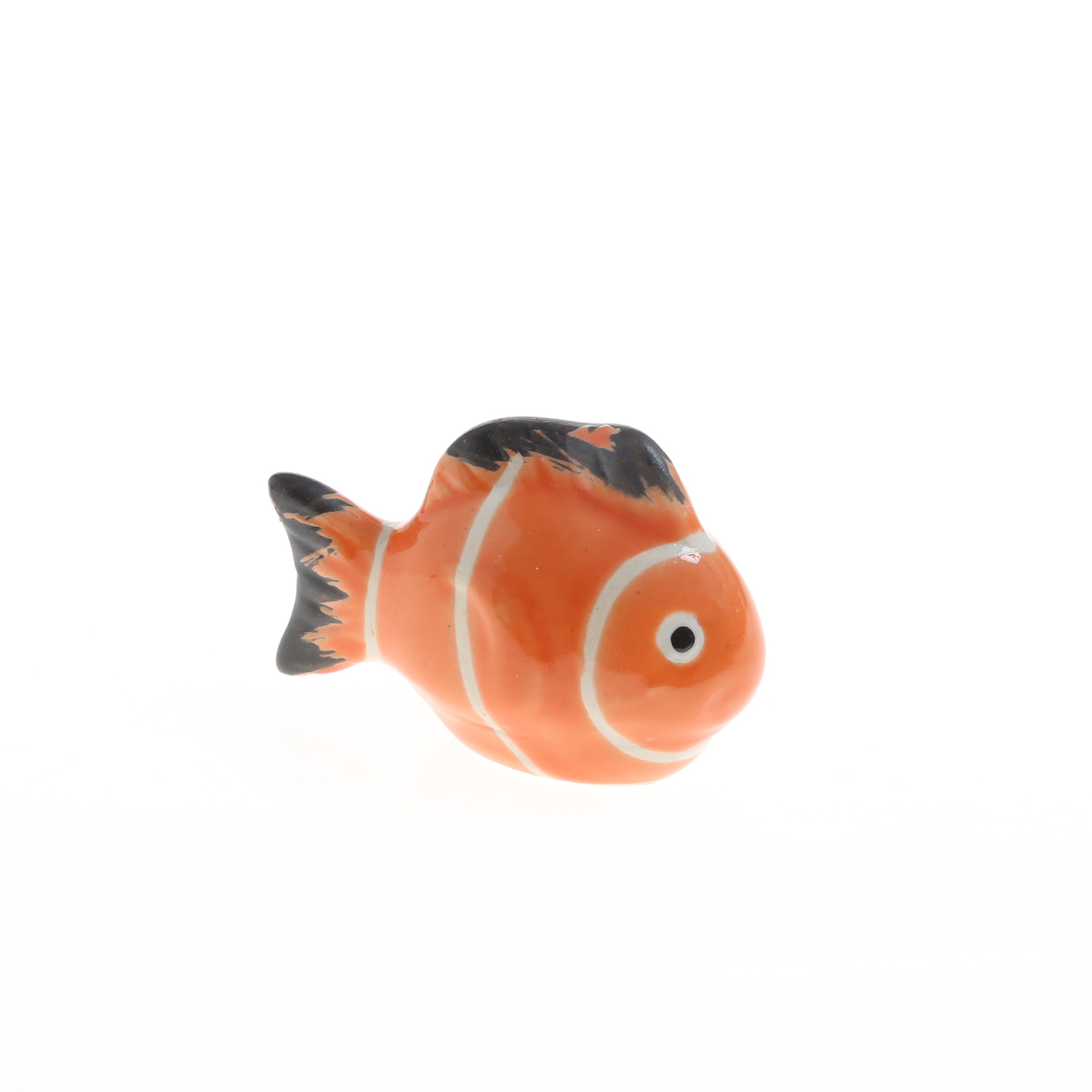 Teichdeko Fisch NEMO - Dekofigur - Porzellan - schwimmend - L: 6,5cm - orange