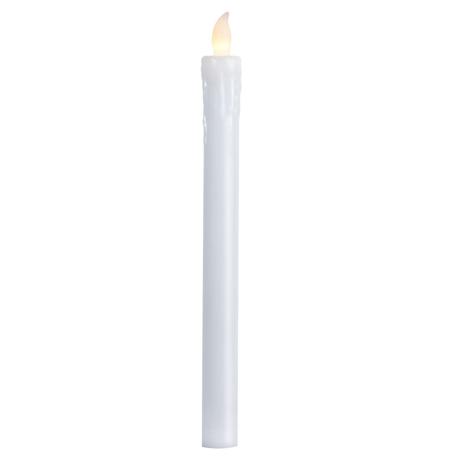 LED Stabkerze Presse -  Echtwachs - flackernde warmweiße LED - H: 25cm - weiß - 2er Set LED Stabkerze Presse -  Echtwachs - flackernde warmweiße LED - H: 25cm - weiß - 2er Set
