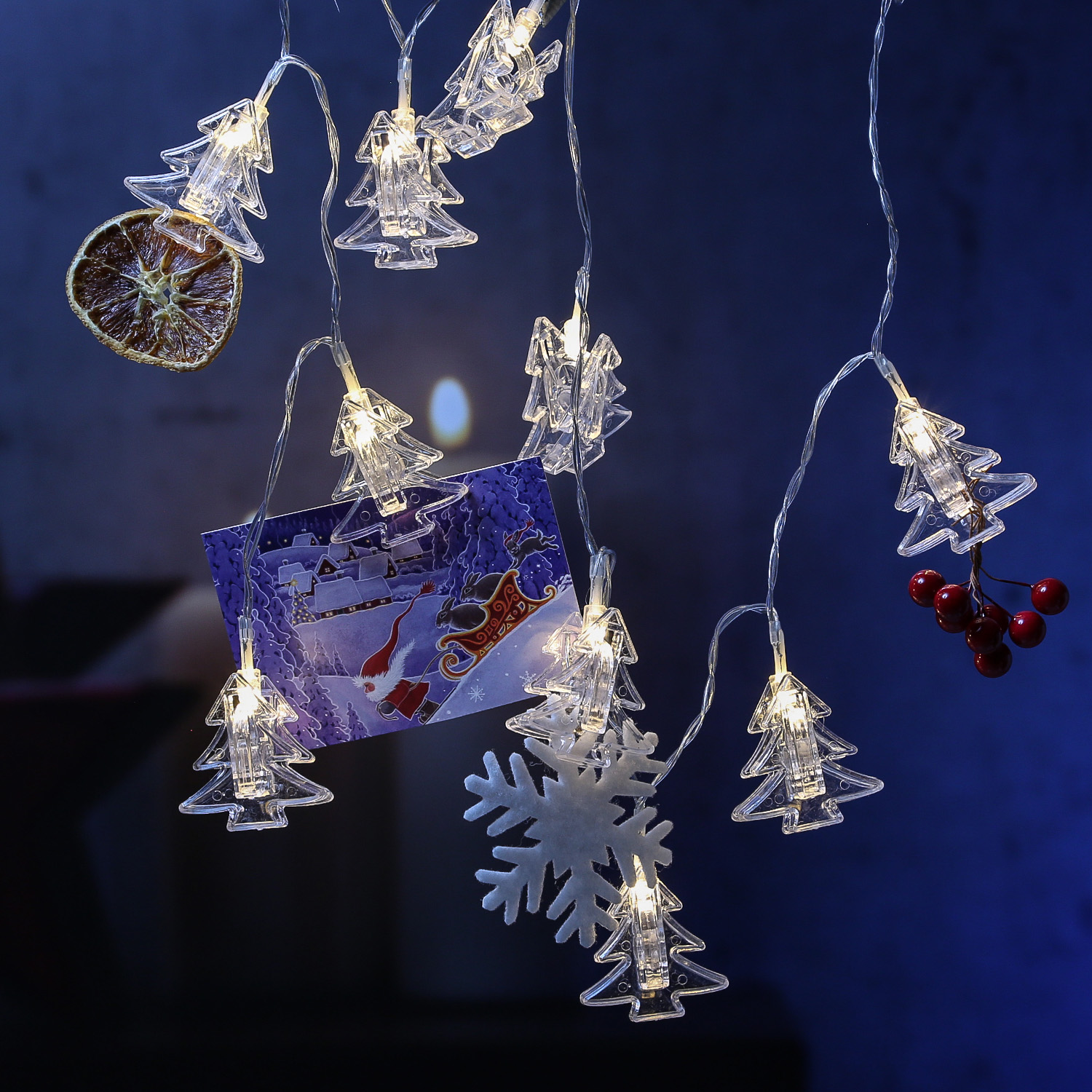 LED Clip Lichterkette TANNENBAUM - 10 Tannenklammern - 10 warmweiße LED - L: 0,9m - Batterie LED Clip Lichterkette TANNENBAUM - 10 Tannenklammern - 10 warmweiße LED - L: 0,9m - Batterie