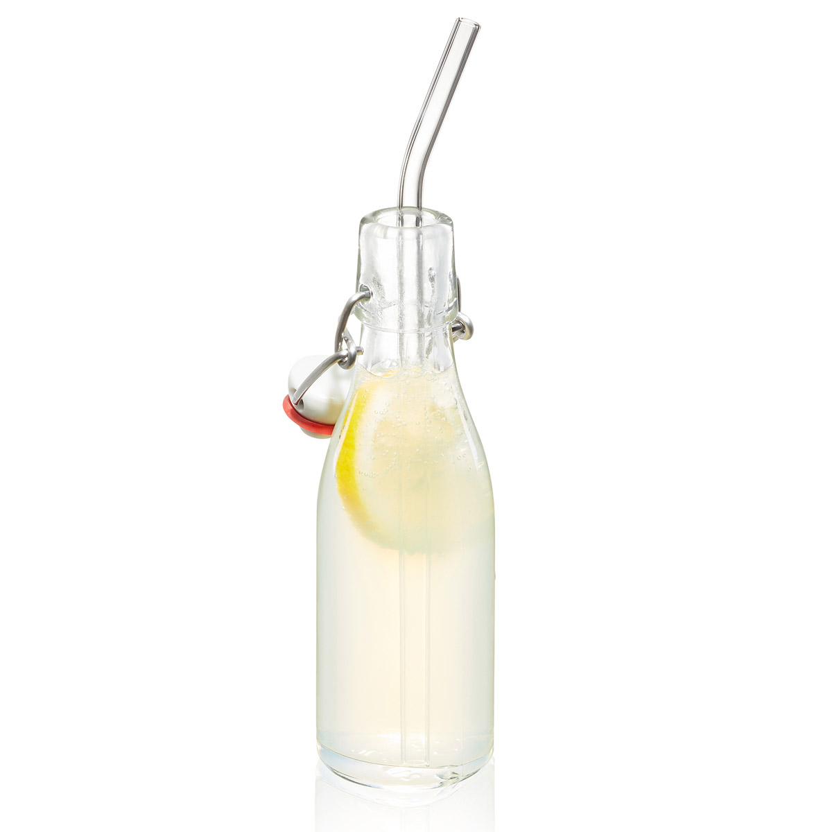 Glastrinkhalme 4er Set FUTURE - 23cm, gebogene Version, transparent - mit Bürste Glastrinkhalme 4er Set FUTURE - 23cm, gebogene Version, transparent - mit Bürste