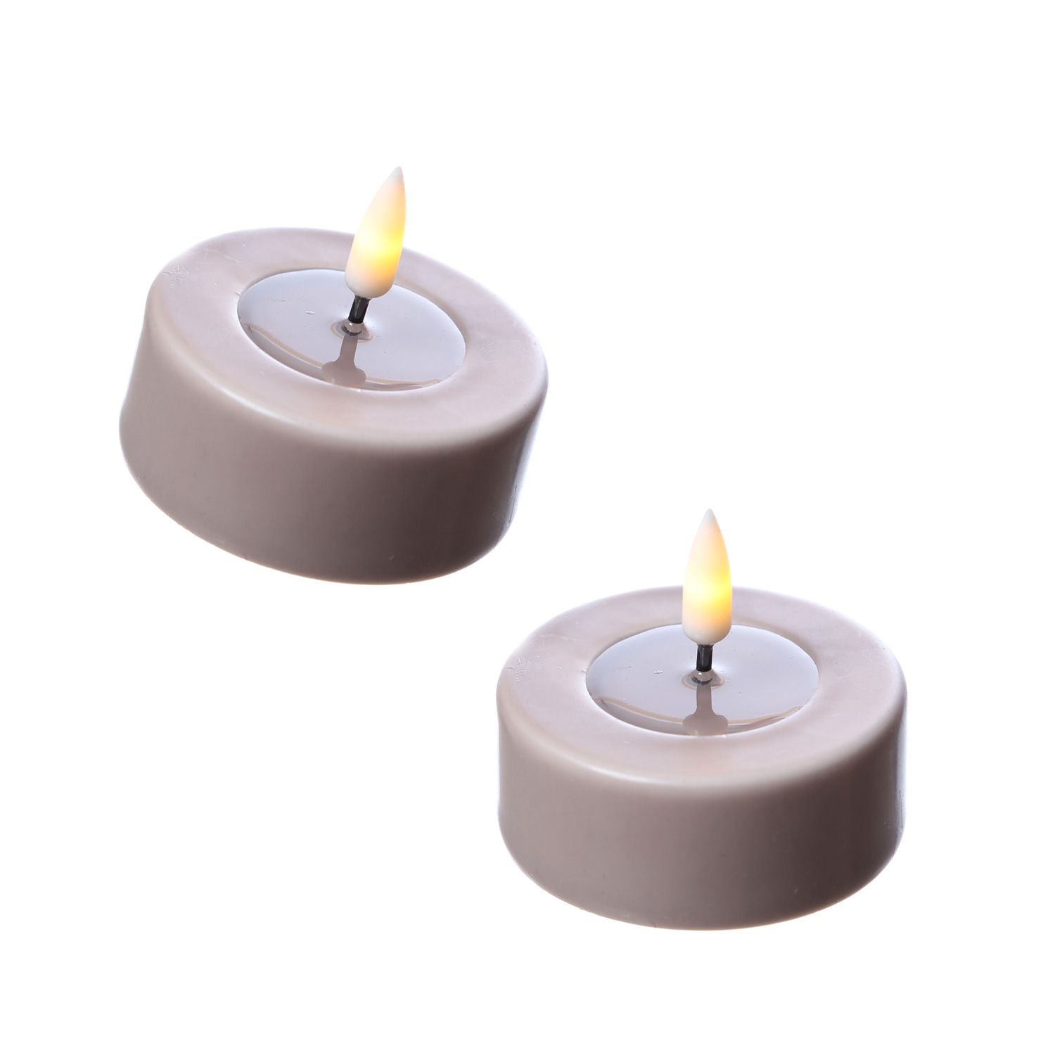 LED Teelichter MIA - realistische 3D Flamme - D: 6,1cm - Batteriebetrieb - altrosa - 2 Stück LED Teelichter MIA - realistische 3D Flamme - D: 6,1cm - Batteriebetrieb - altrosa - 2 Stück