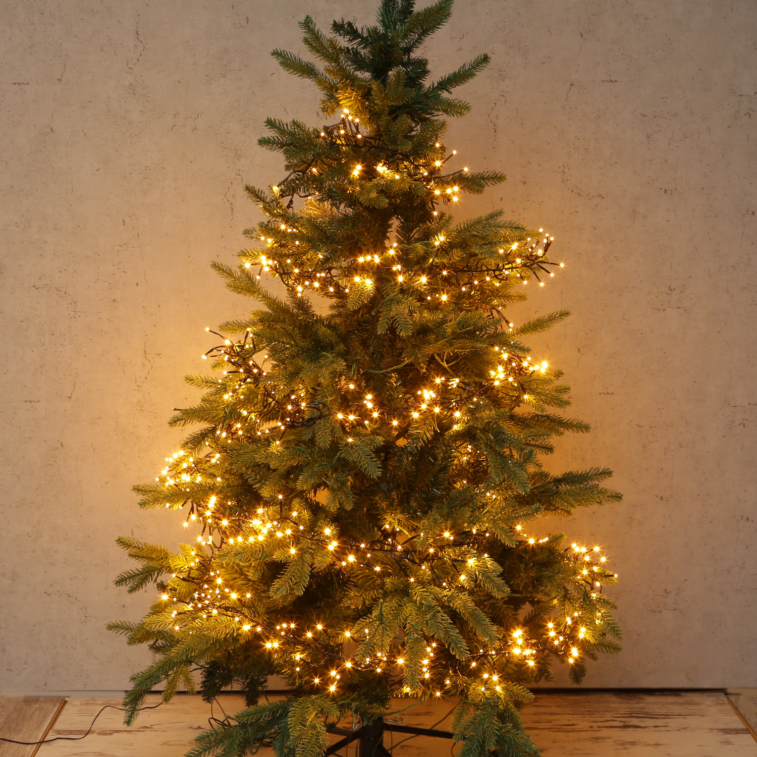 LED Büschellichterkette - Cluster - 1512 bernstein LED - L: 14m - 8 Funkt. - Timer - Innen/Außen