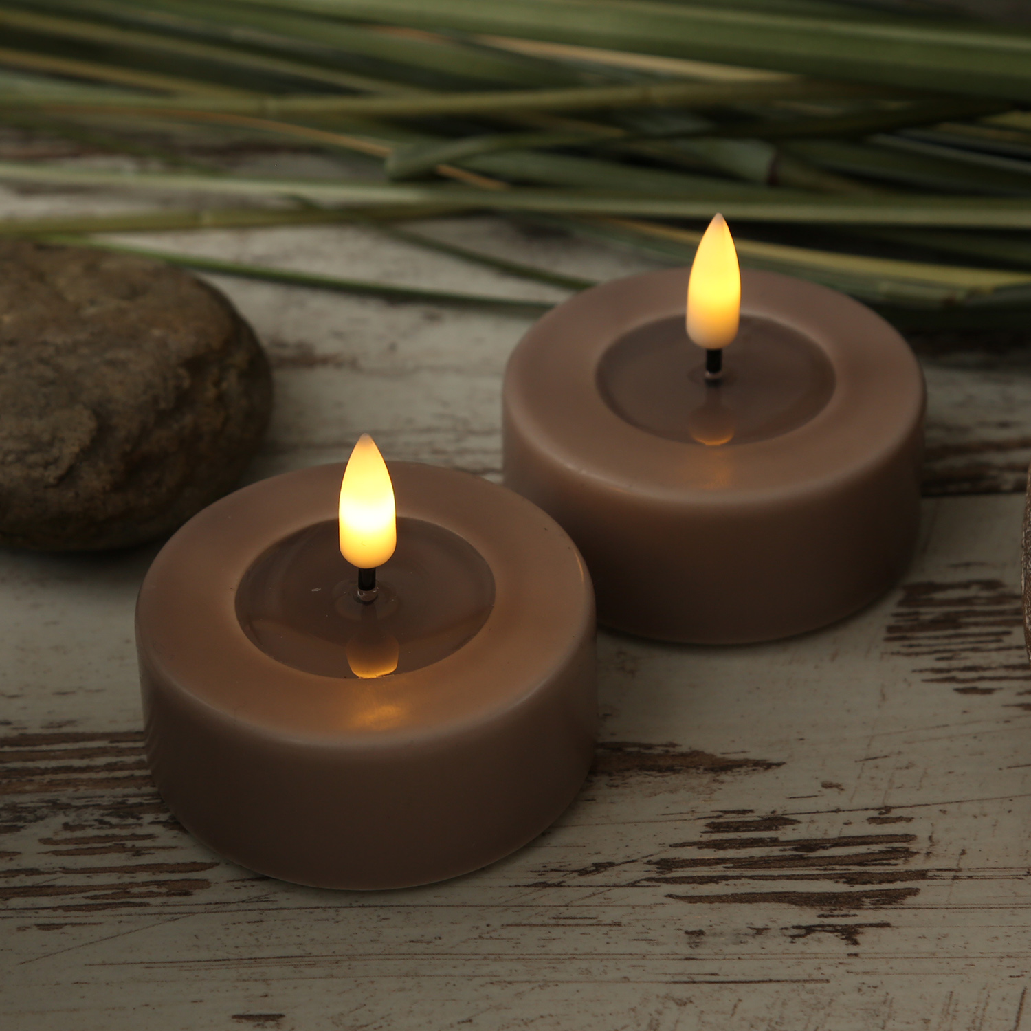 LED Teelichter MIA - realistische 3D Flamme - D: 6,1cm - Batteriebetrieb - altrosa - 2 Stück LED Teelichter MIA - realistische 3D Flamme - D: 6,1cm - Batteriebetrieb - altrosa - 2 Stück