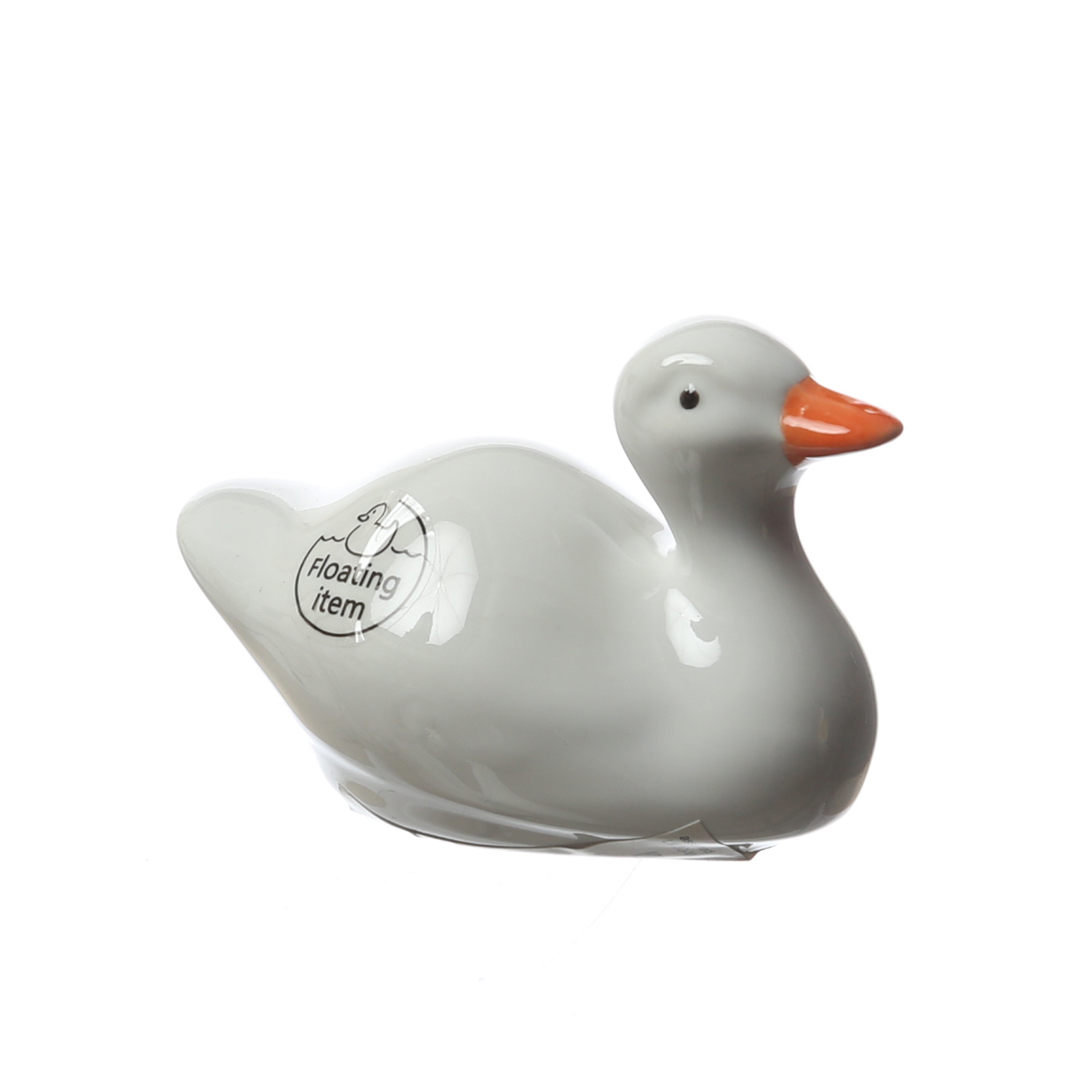 Teichdeko ENTE - schwimmende Dekofigur für Teich und Wasserschale - Porzellan - L: 9,3cm