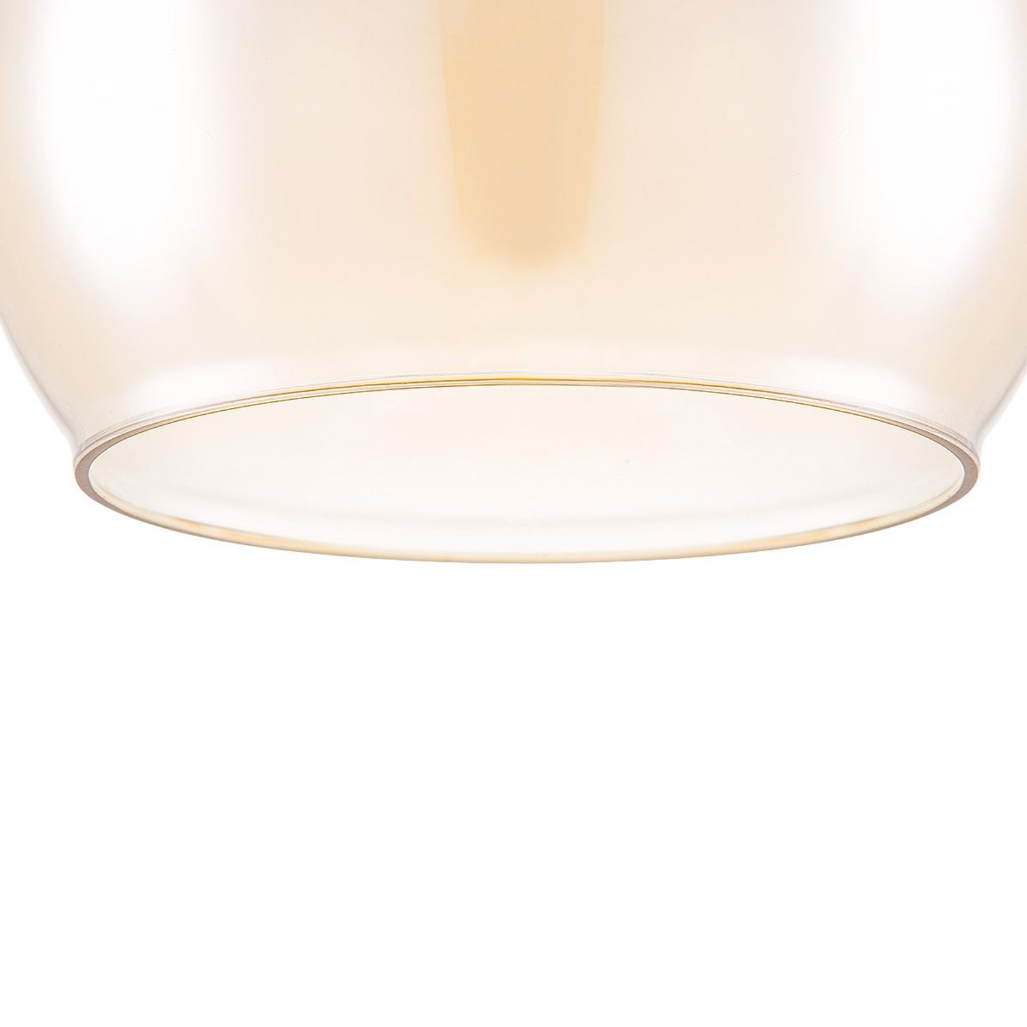 Pendellampe BELLO - 30cm amber Glas - E27 - 45cm hoch - 100cm Kabel