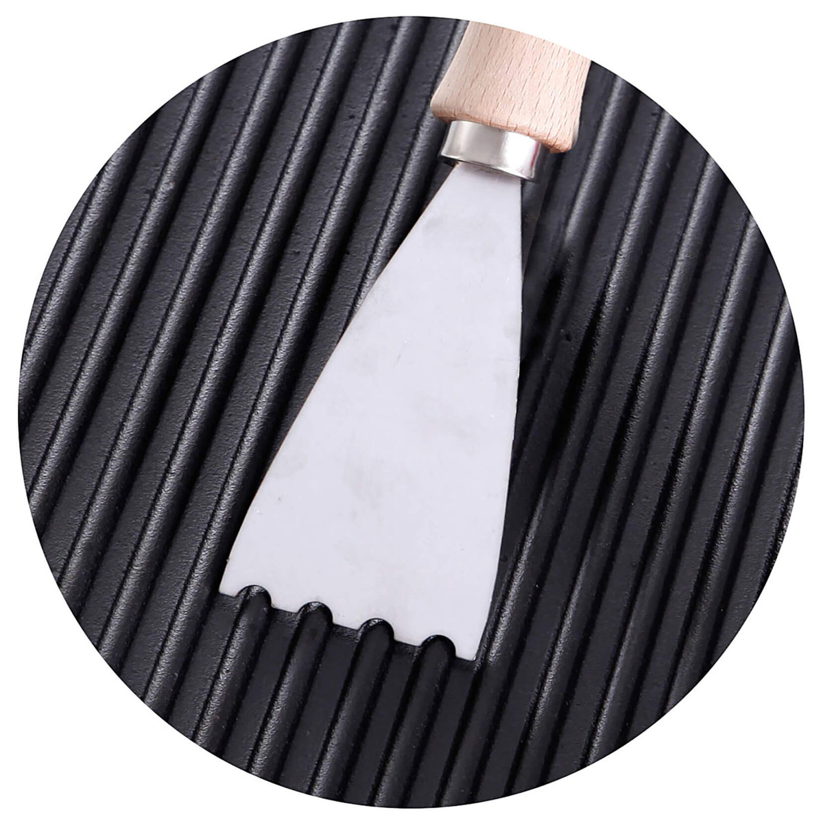 Grillplattenspachtel - Schaber zum Reinigen von gerippten Platten