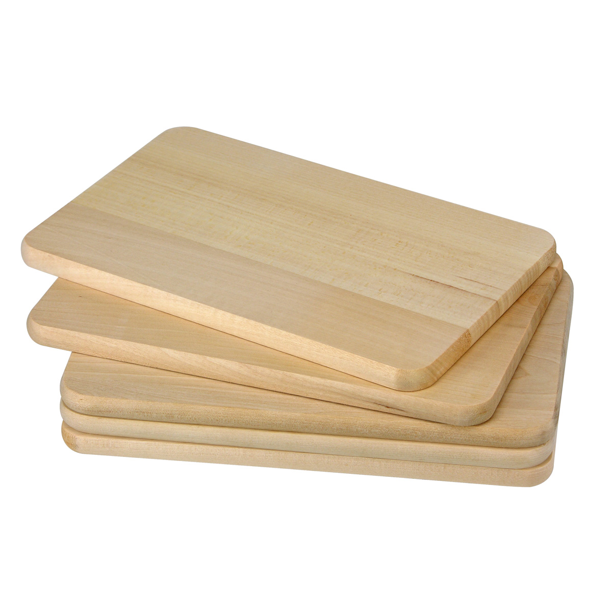 B-Ware Vesperbrett / Frühstücksbrett - 5er Set - 21,5 x 13,5 x 1 cm - glattes Holzbrett