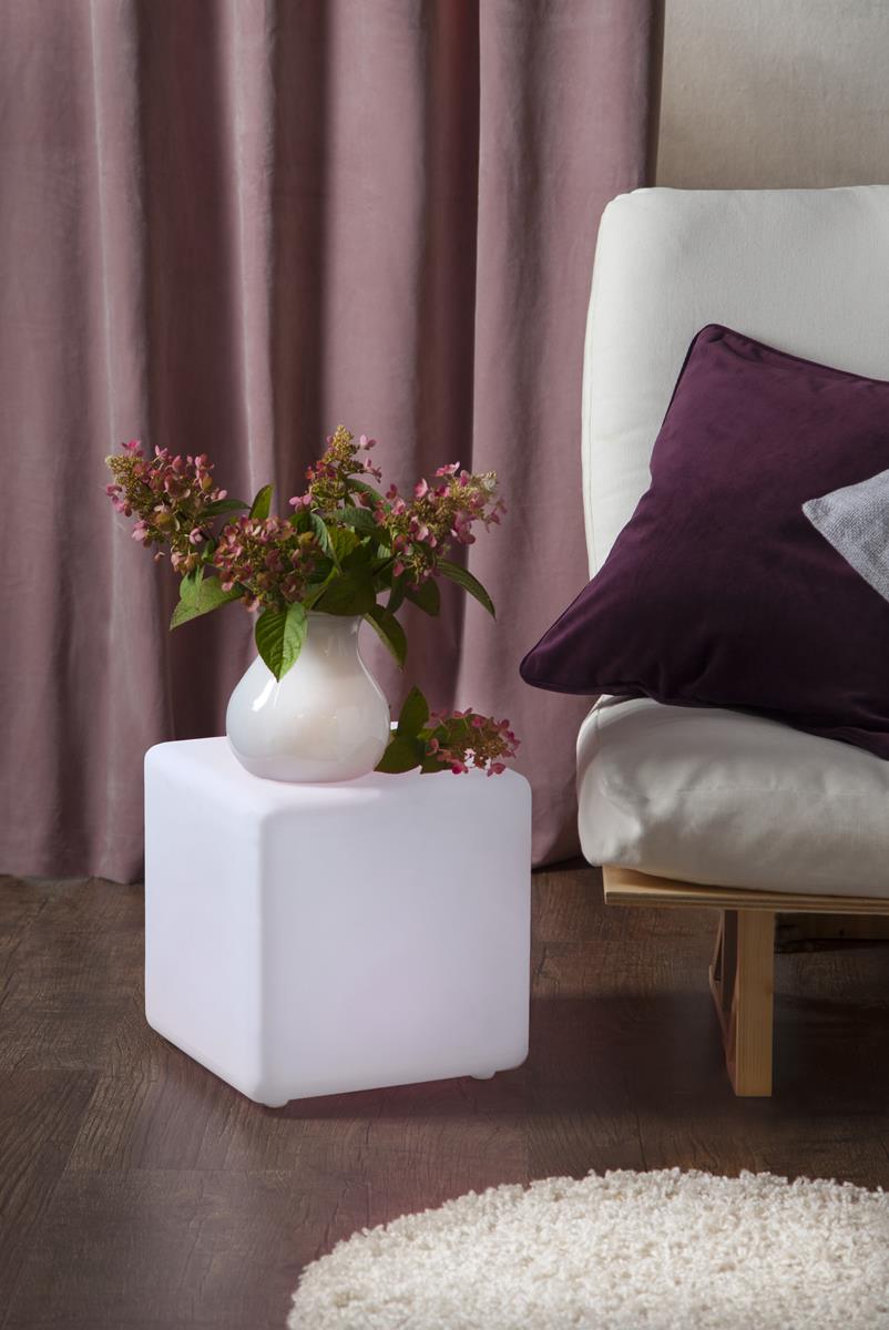 LED-Würfel "Twilights" - 28cm - RGB Wechsel/feste Farbe - Fernbedienung - Aufladbar - IP44 LED-Würfel "Twilights" - 28cm - RGB Wechsel/feste Farbe - Fernbedienung - Aufladbar - IP44