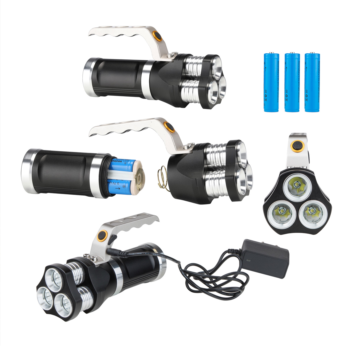 LED Handlampe - kaltweiße LED - 750lm - 16 x 4,8 x 6,3cm