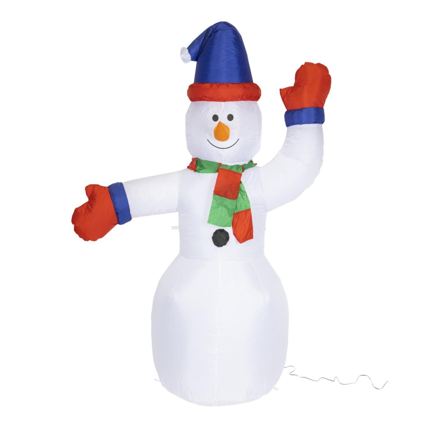 LED Schneemann - aufblasbar - 12 kaltweisse LED - H- 180cm - mit Befestigungsmaterial - für Aussen LED Schneemann - aufblasbar - 12 kaltweisse LED - H- 180cm - mit Befestigungsmaterial - fuer Aussen