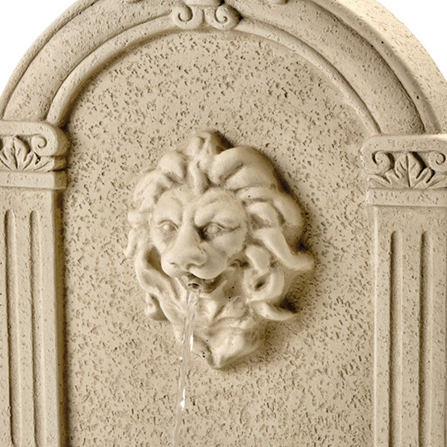 Brunnen mit Löwenkopf - Wand- und Standbrunnen - GRC Beton - H: 54cm - Außen - natur Brunnen mit Löwenkopf - Wand- und Standbrunnen - GRC Beton - H: 54cm - Außen - natur