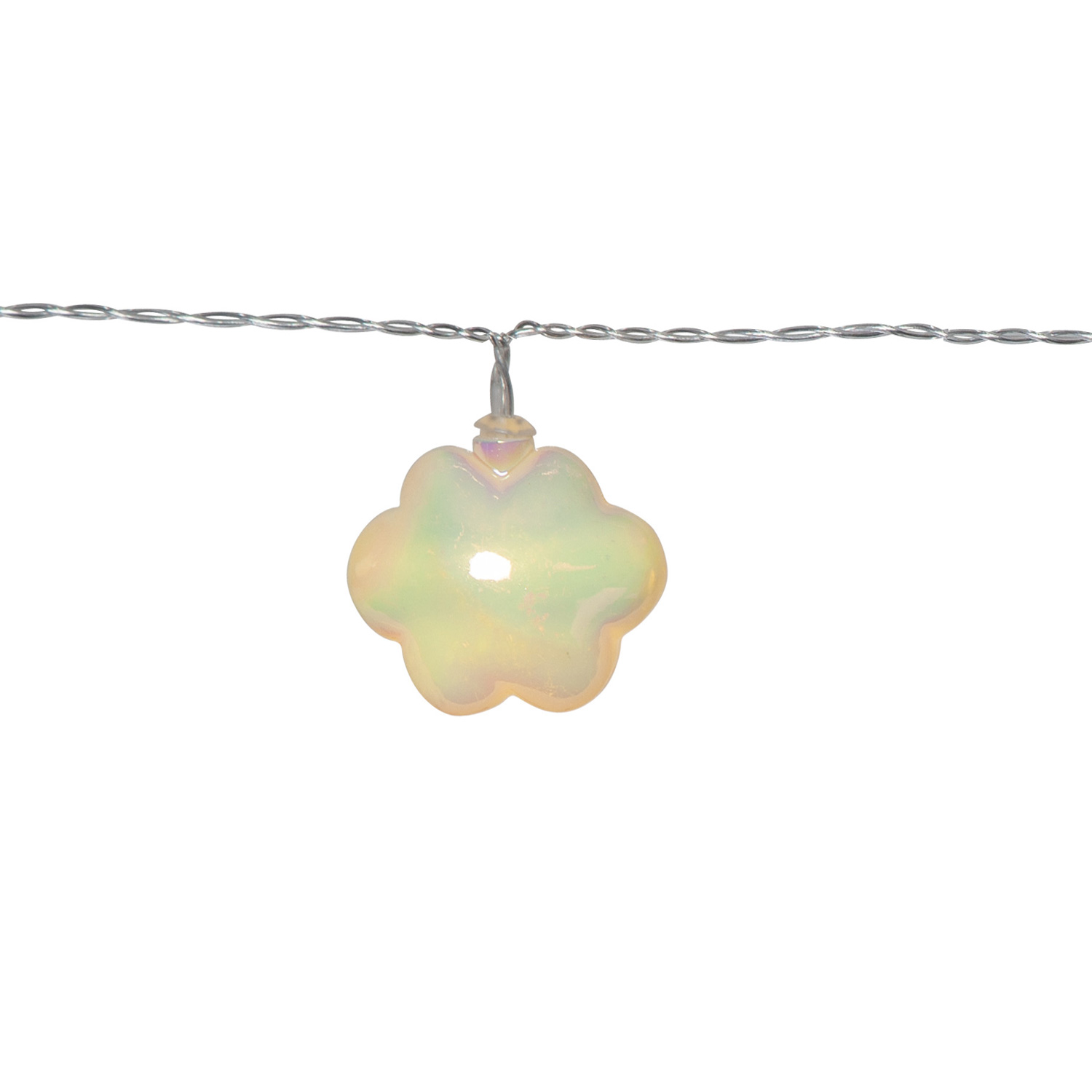 LED Lichterkette Wolken - 10 warmweiße LED - Batteriebetrieb - L: 1,35m - Innen - weiß/transparent