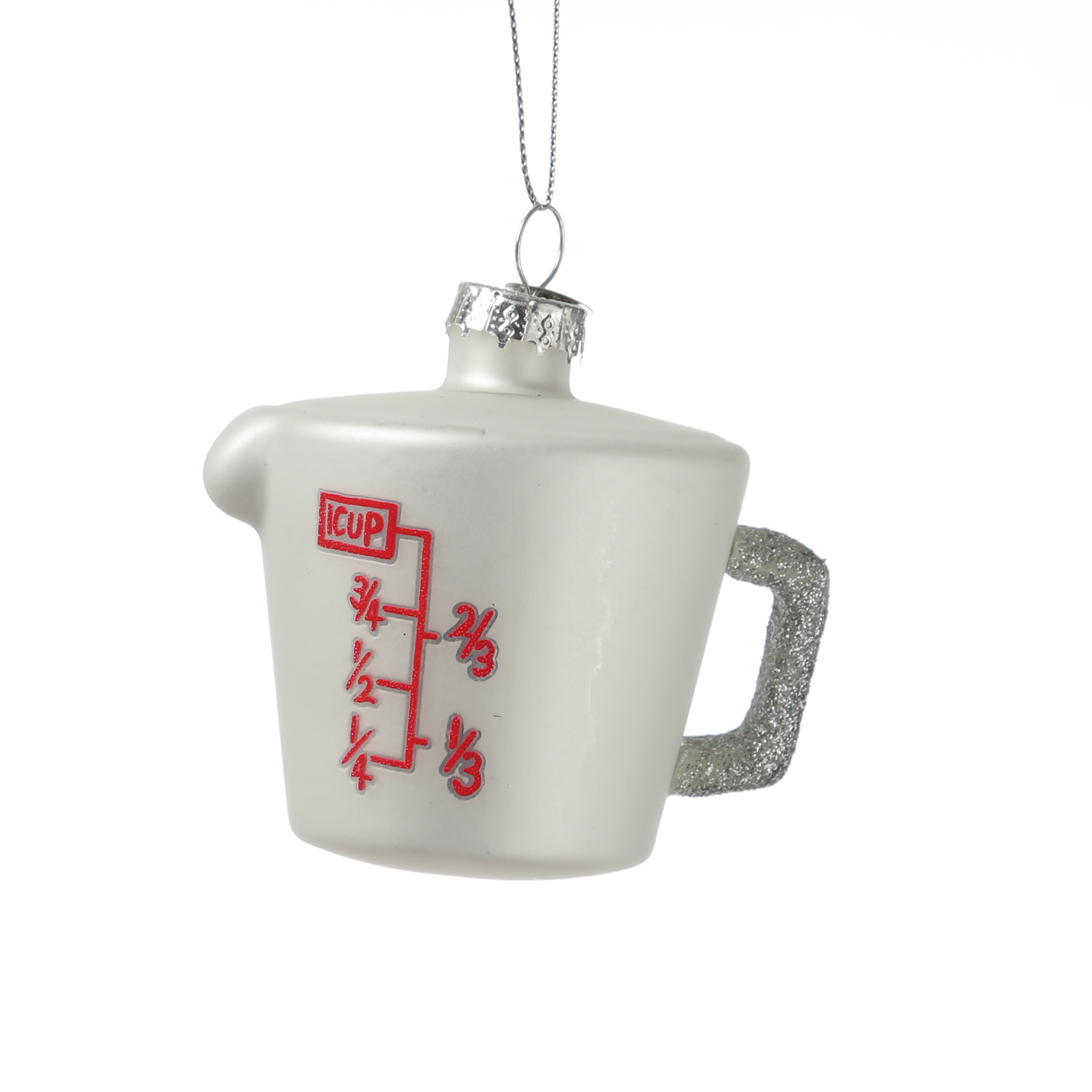 Weihnachtsbaumschmuck Messbecher - Glas - Christbaumschmuck - H: 7,5cm - weiß Weihnachtsbaumschmuck Messbecher - Glas - Christbaumschmuck - H: 7,5cm - weiß