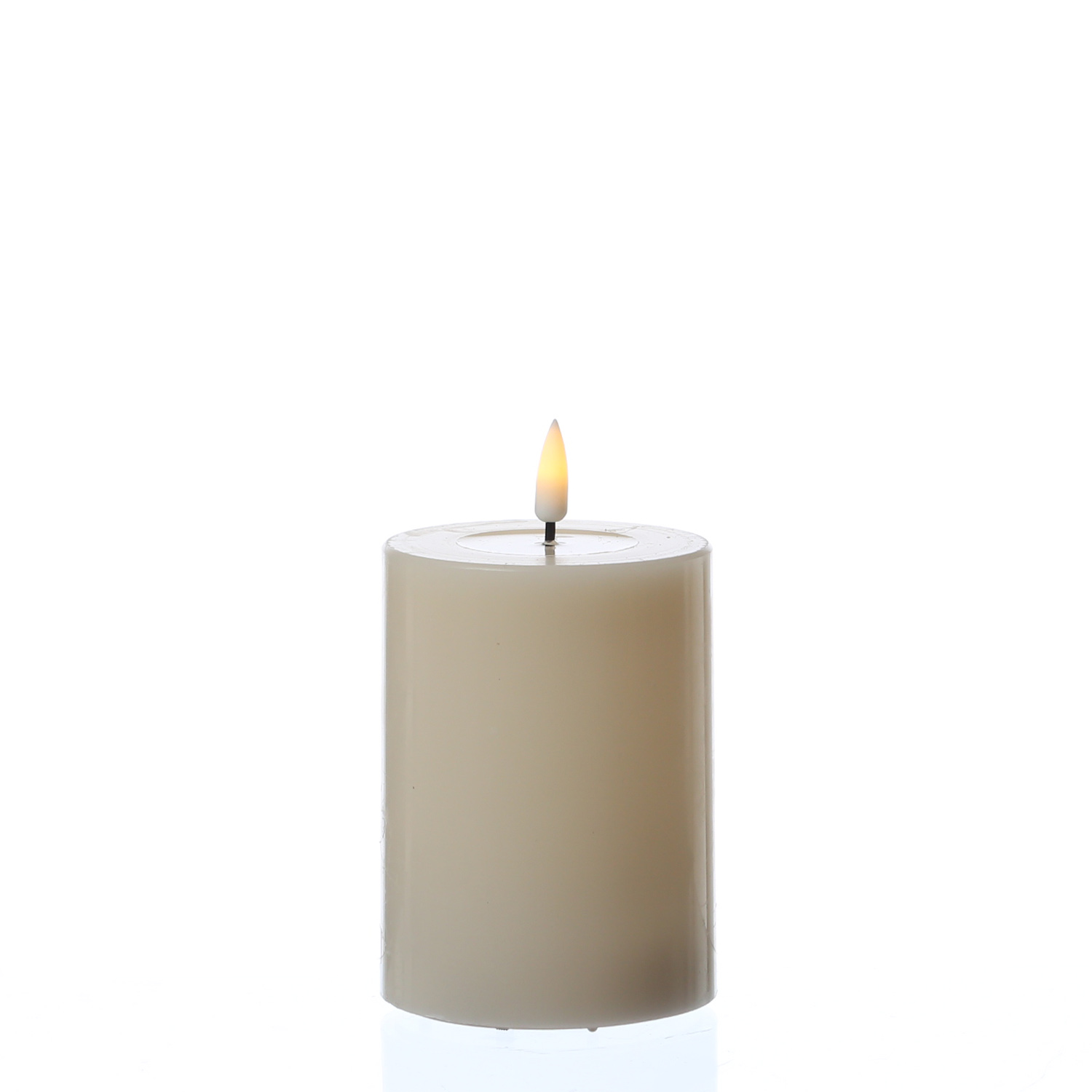 LED Kerzenset MIA - Echtwachs - H: 10cm/D: 7,5cm - mit Batterien/Fernbedienung - creme - 4er Set