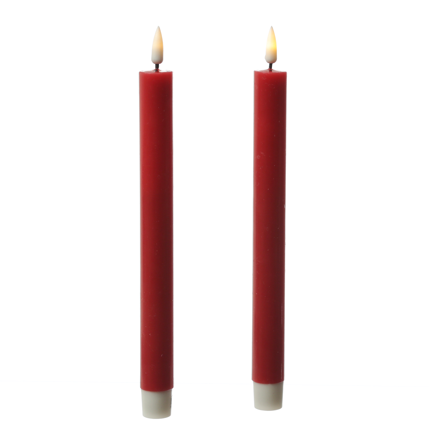 LED Stabkerzen MIA - Echtwachs - realistische 3D Flamme - H: 24cm - Batteriebetrieb - rot - 2 Stk LED Stabkerzen MIA - Echtwachs - realistische 3D Flamme - H: 24cm - Batteriebetrieb - rot - 2 Stk