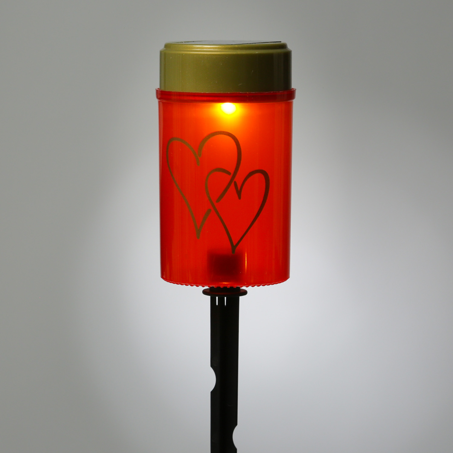 LED Solar Grablicht Herz - Grabkerze - H: 12cm - D: 7cm - Lichtsensor - inkl. Erdspieß - rot LED Solar Grablicht Herz - Grabkerze - H: 12cm - D: 7cm - Lichtsensor - inkl. Erdspieß - rot