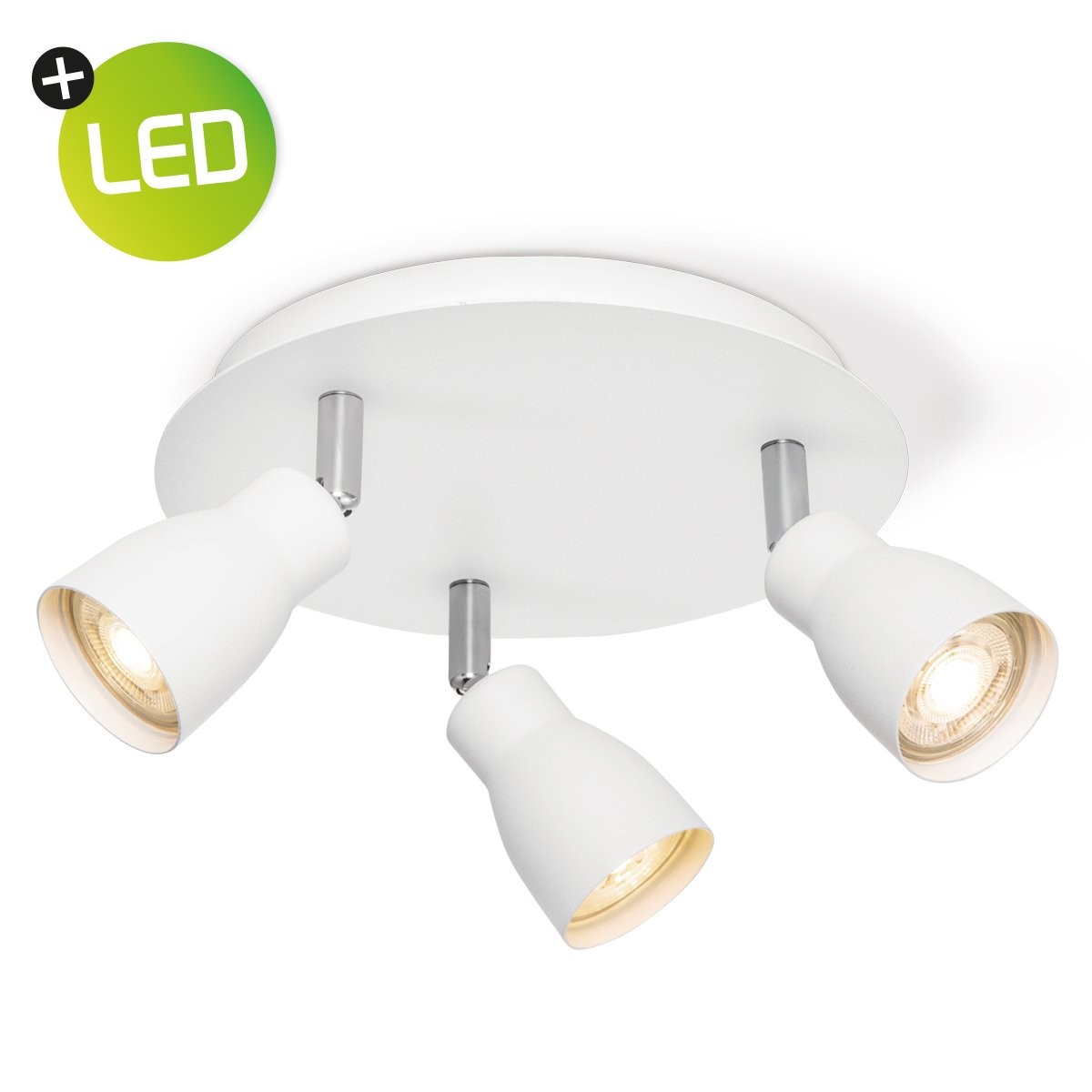 Deckenleuchte / Rondell ALBA weiß - 3fach - inkl. GU10 LED Leuchtmittel