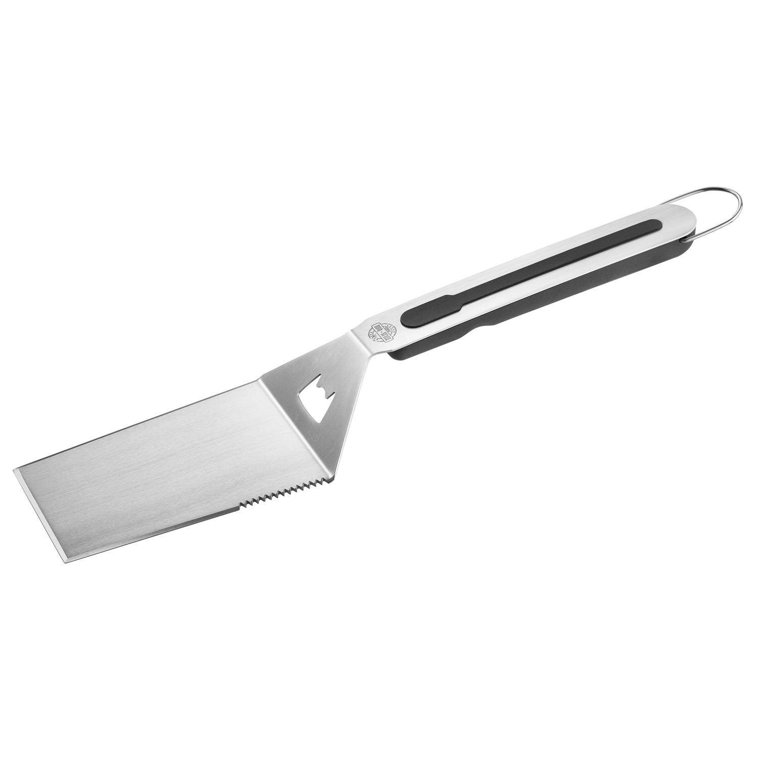 Wender BBQ  - hochwertiger Edelstahl - integrierter Flaschenöffner - L: 42cm - silber, schwarz