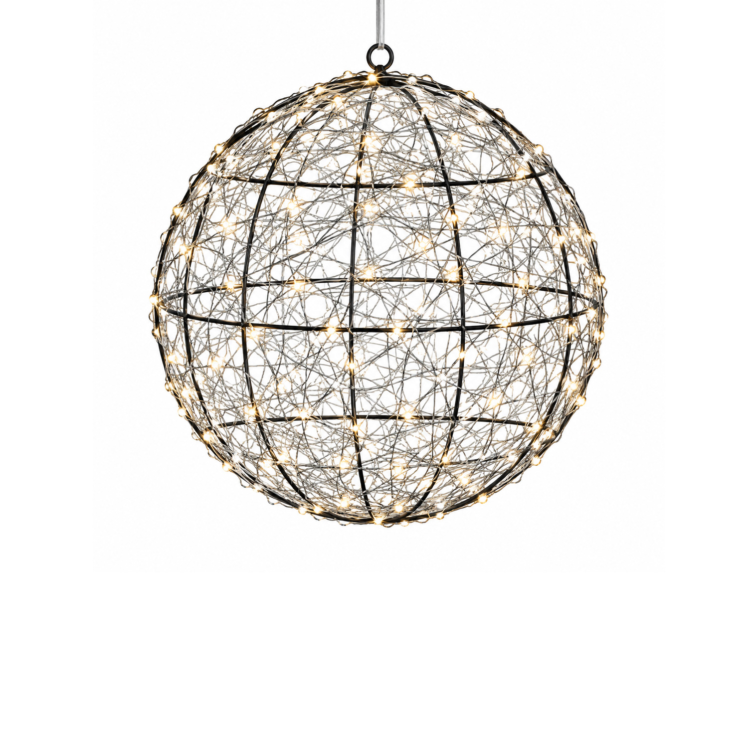 LED Drahtkugel - Leuchtkugel - 400 bernsteinfarbene LED - Timer - D: 30cm - für Innen/Außen