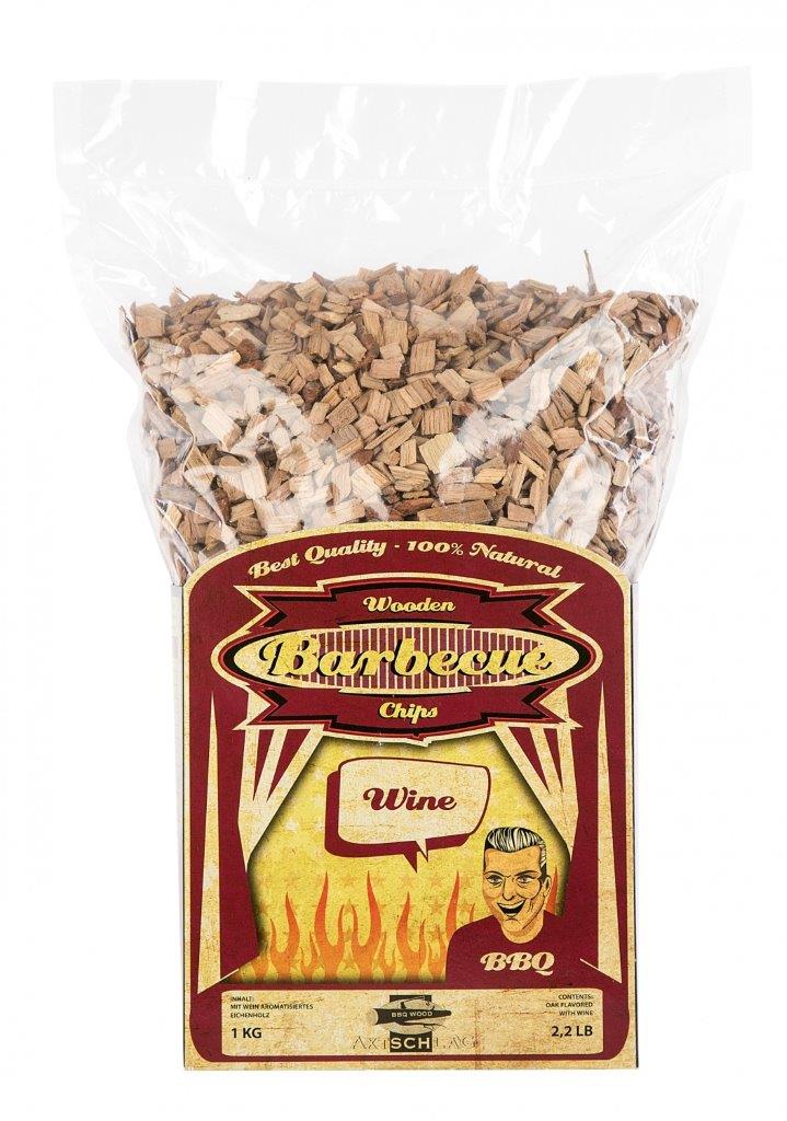 Axtschlag Eiche mit Rotwein veredelte Räucherchips 1 Kg Axtschlag Eiche mit Rotwein veredelte Räucherchips 1 Kg