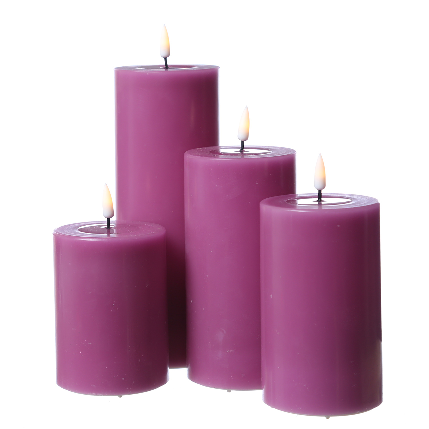 LED Stumpenkerze MIA - Echtwachs - realistische 3D Flamme - H: 20cm - D: 7,5cm - malve LED Stumpenkerze MIA - Echtwachs - realistische 3D Flamme - H: 20cm - D: 7,5cm - malve