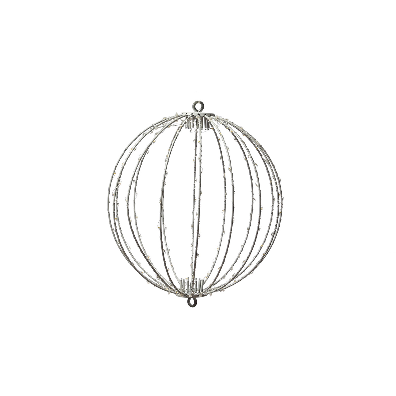 LED Drahtkugel - 3D Leuchtkugel - D: 28cm - 192 warmweiße LED - faltbar - 8 Modi/Timer - Innen/Außen