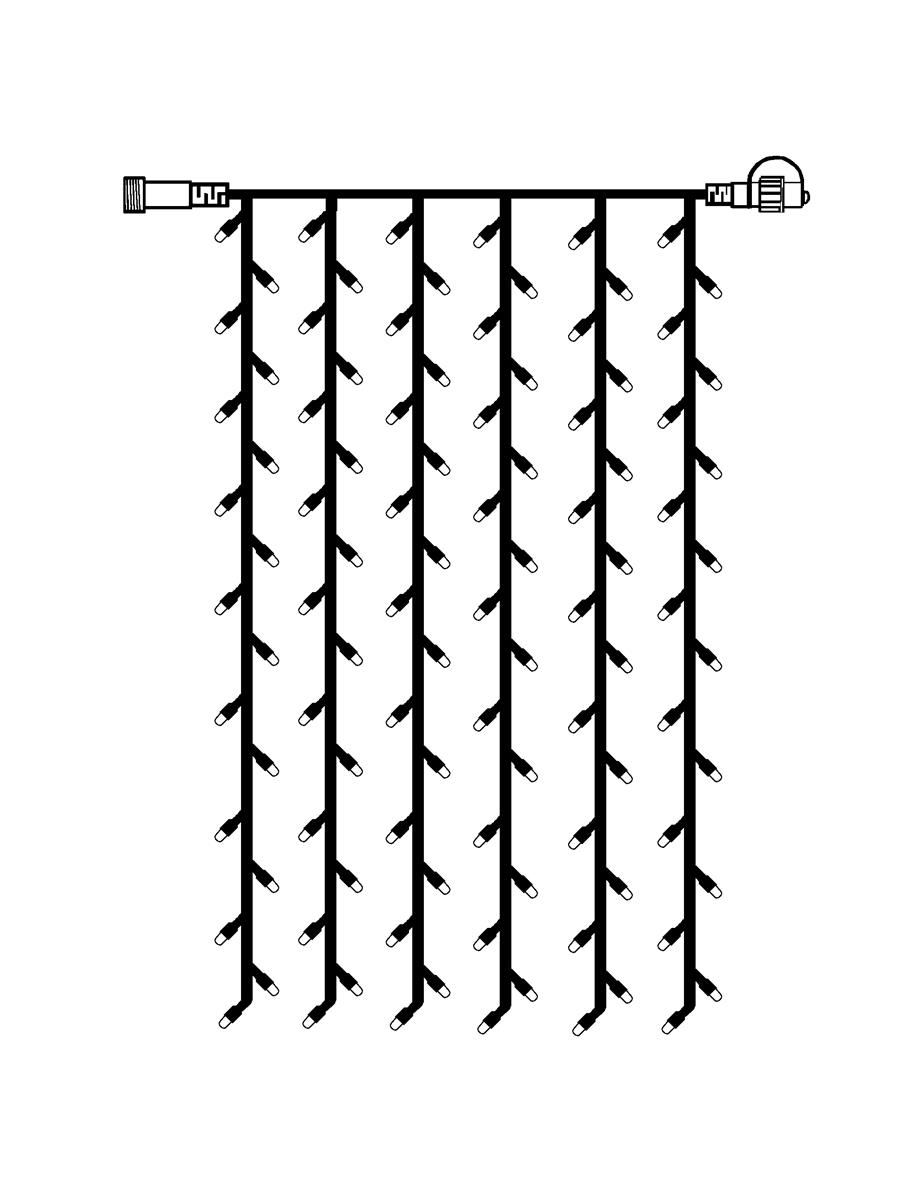 System LED Black | Lichtvorhang | koppelbar | exkl. Trafo |	1.00m x 2.00m | 102x Warmweiß